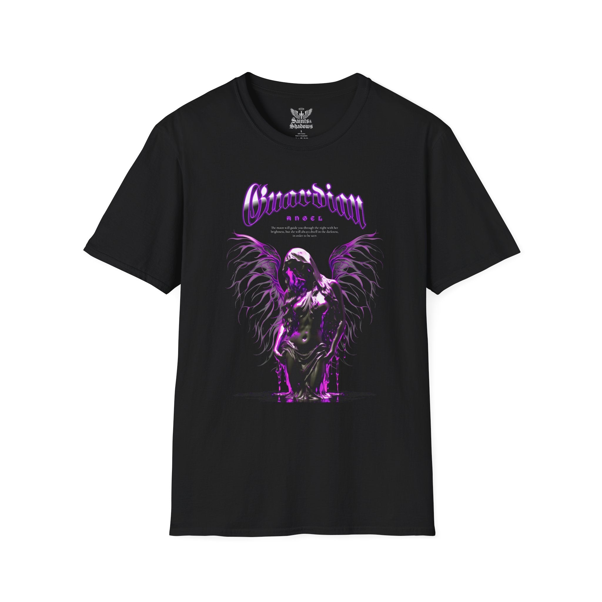 Saints and Shadows - Guardian Angel, Angelic Artwork Unisex Softstyle T-Shirt, Casual Wear