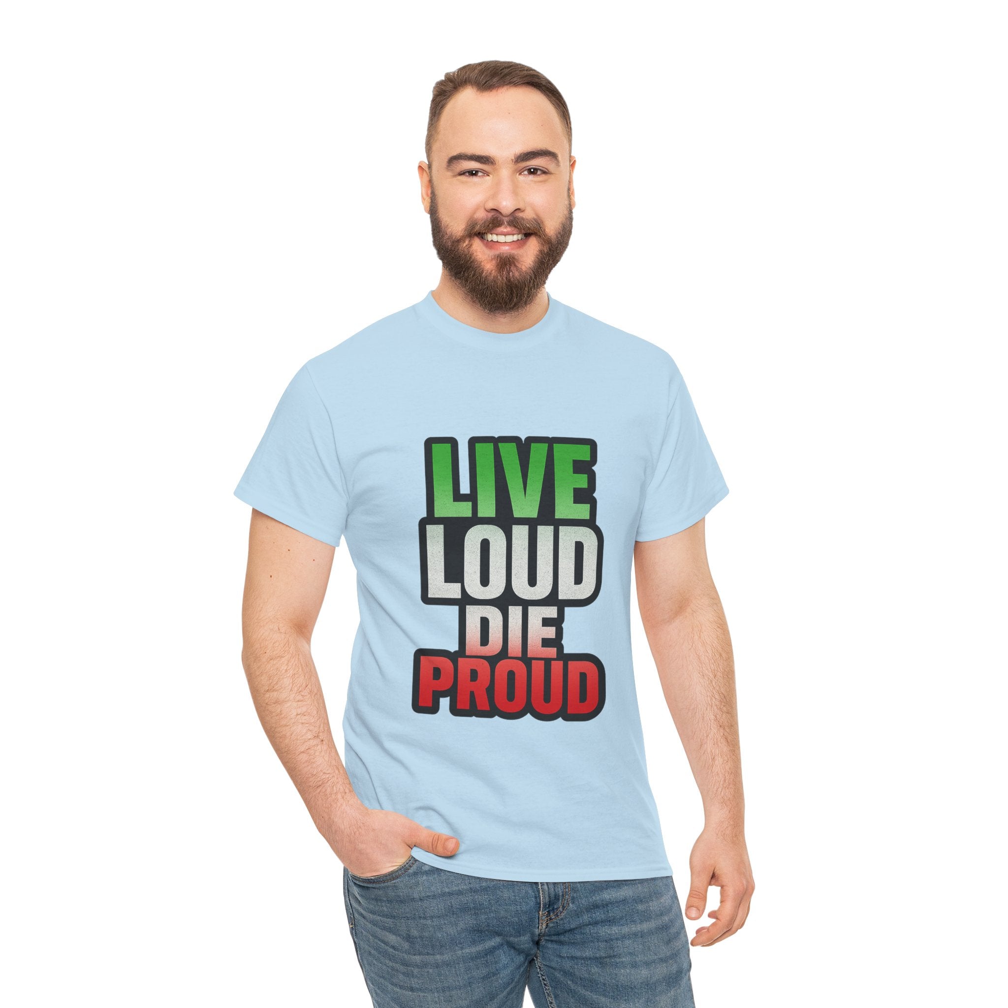 Live Loud Die Proud Italian Flag Tee
