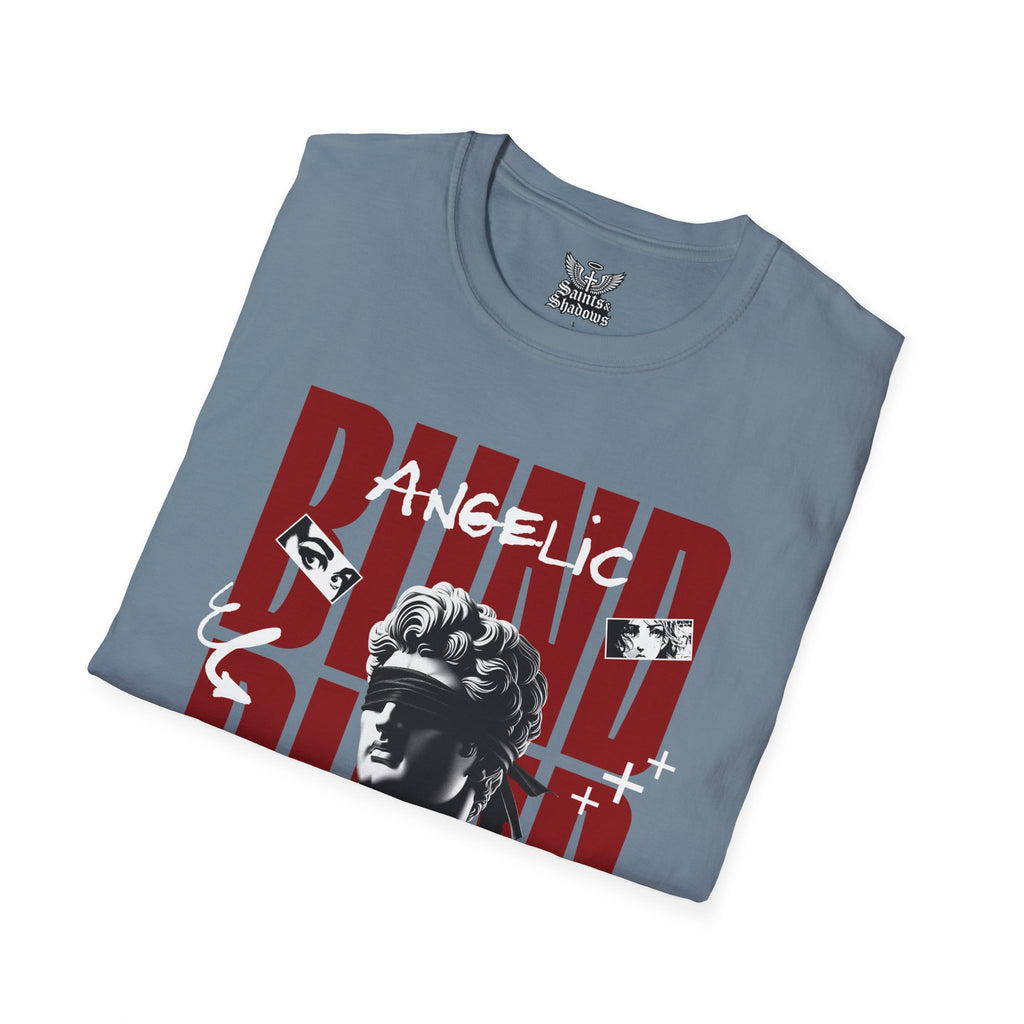 Saints and Shadows - Blind, Angelic Artwork Unisex Softstyle T-Shirt, Casual Wear