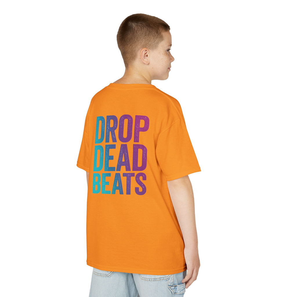 Bone Jams MC Bonez Kids Tee | Drummer Edition | Halloween Costume, Birthday Gift & Drop Dead Beats Apparel