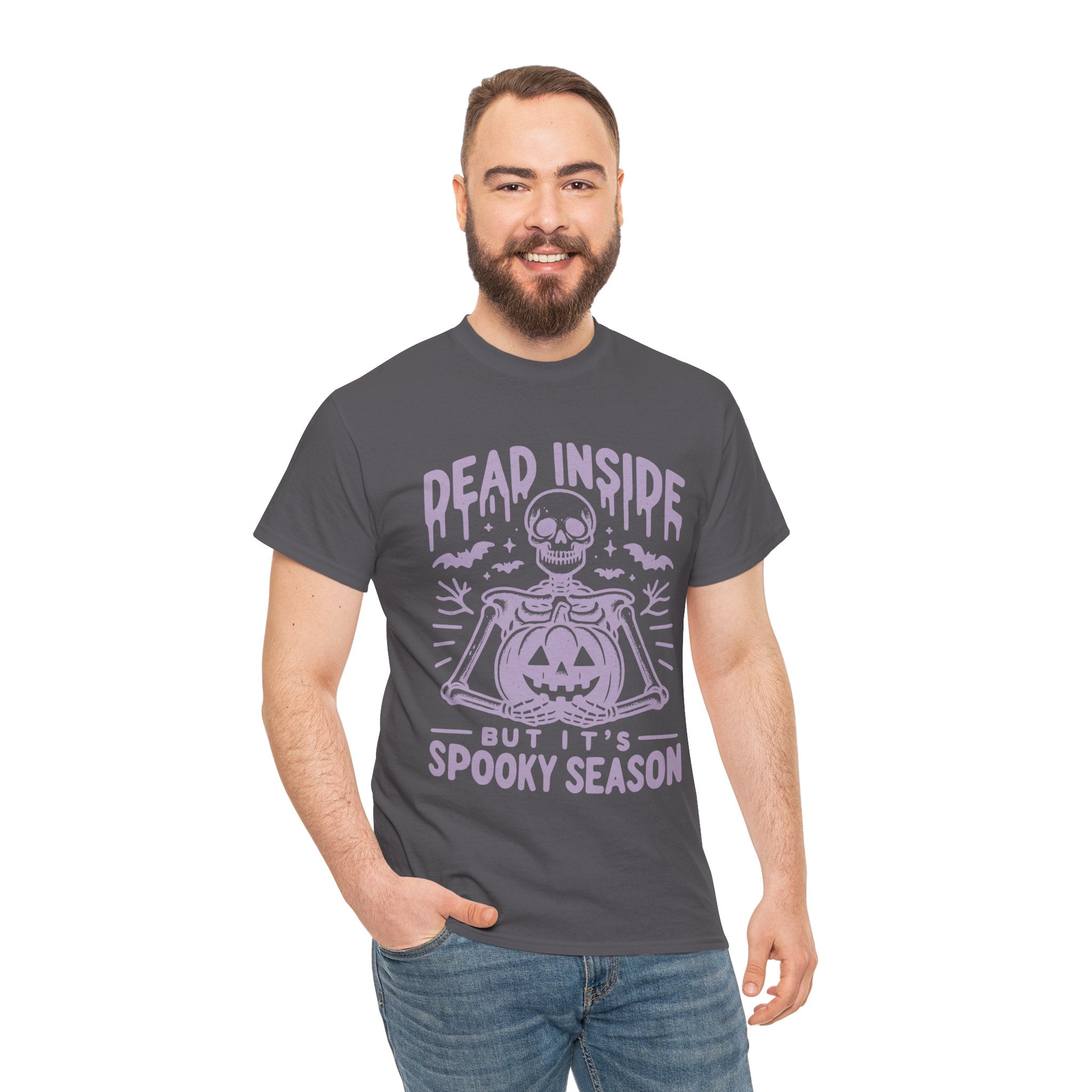 Spooky Season Dead Inside Unisex Tee, Halloween Shirt, Graphic Tee, Fall Apparel, Ghostly Vibes, Comfy Everyday Wear