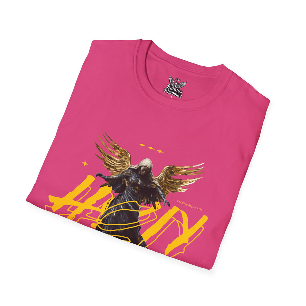 Saints and Shadows - Holy Wings, Angelic Artwork Unisex Softstyle T-Shirt, Casual Wear