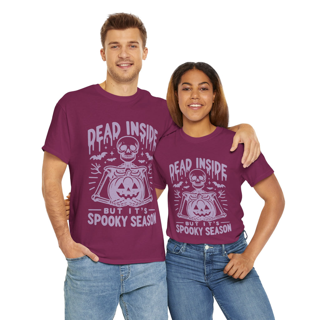 Spooky Season Dead Inside Unisex Tee, Halloween Shirt, Graphic Tee, Fall Apparel, Ghostly Vibes, Comfy Everyday Wear