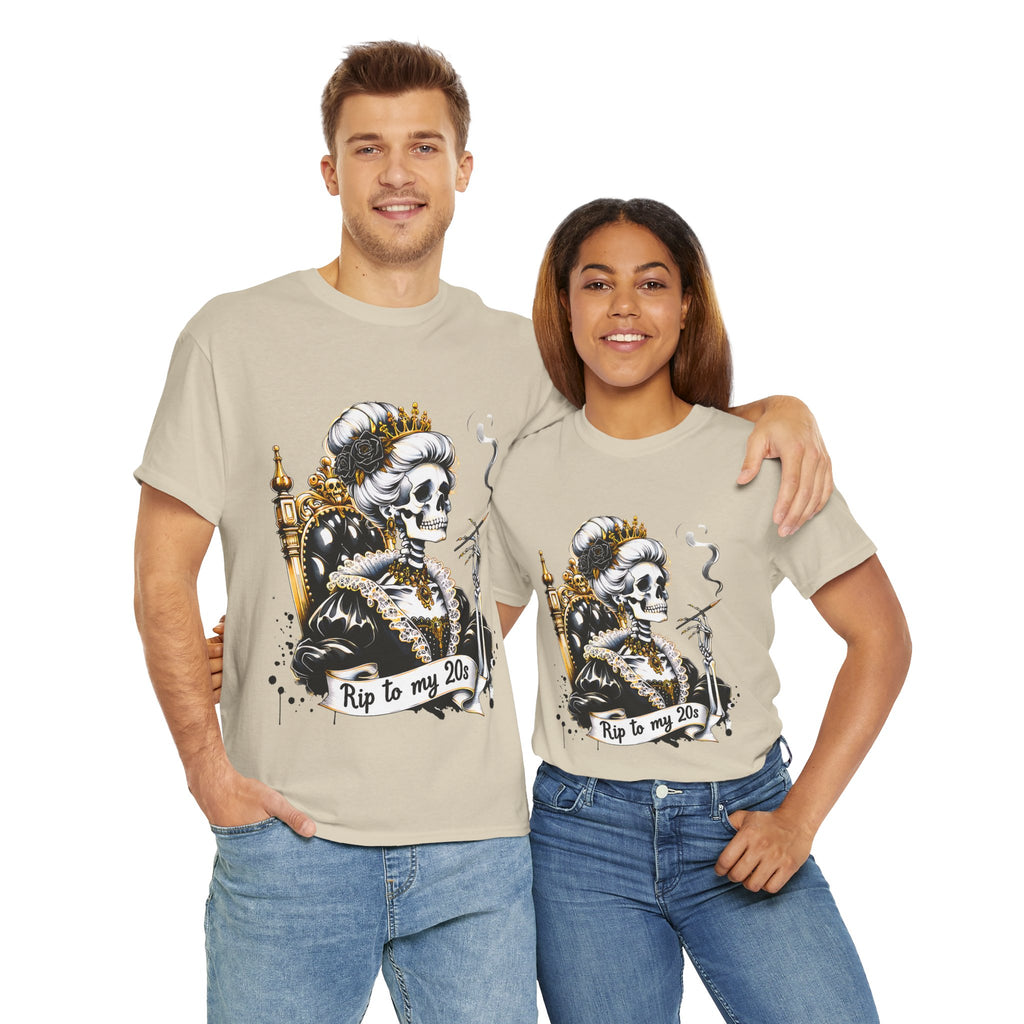 Rip to my 20s Tee, Heavy, Unisex Graphic Shirt, Birthday Gift, Casual Wear, Vintage Style, Floral Design T-shirt