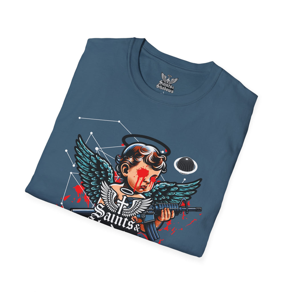 Saints and Shadows - Rebirth, Angelic Artwork Unisex Softstyle T-Shirt, Casual Wear