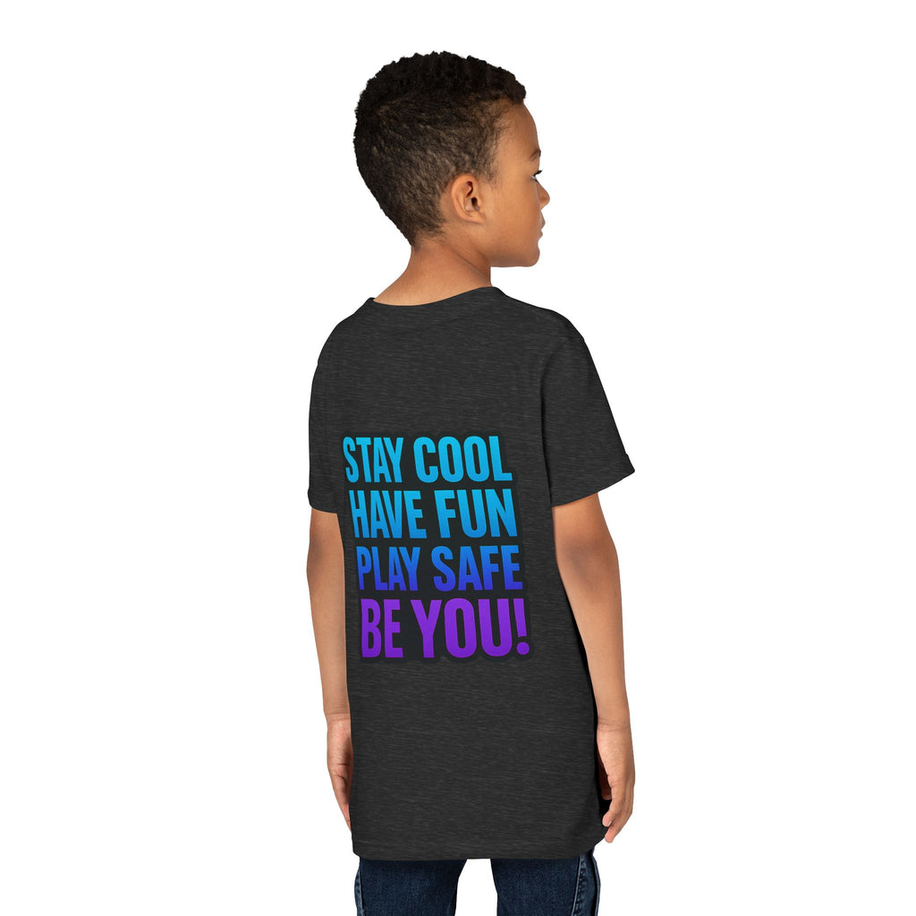 DJ KAT PAWS Paw-sitively Shredding, Skateboarding Youth Tee | Fun Summer Shirt, Motivational Kids T-Shirt, Birthday Gift for Boys & Girls