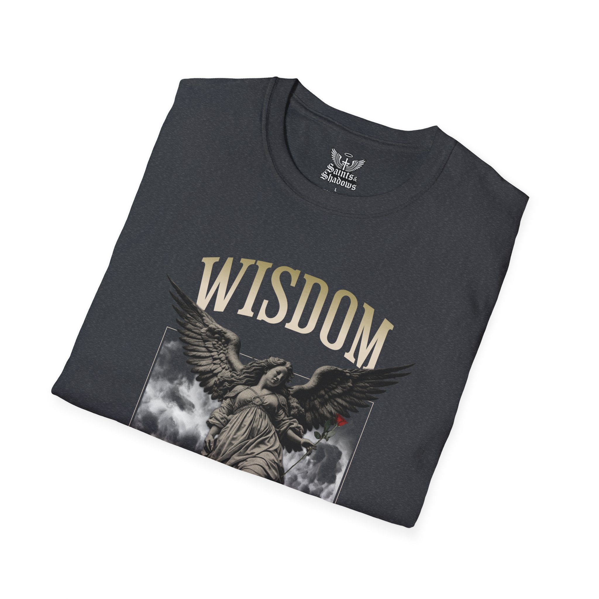 Saints and Shadows - Wisdom, Angelic Artwork Unisex Softstyle T-Shirt, Casual Wear