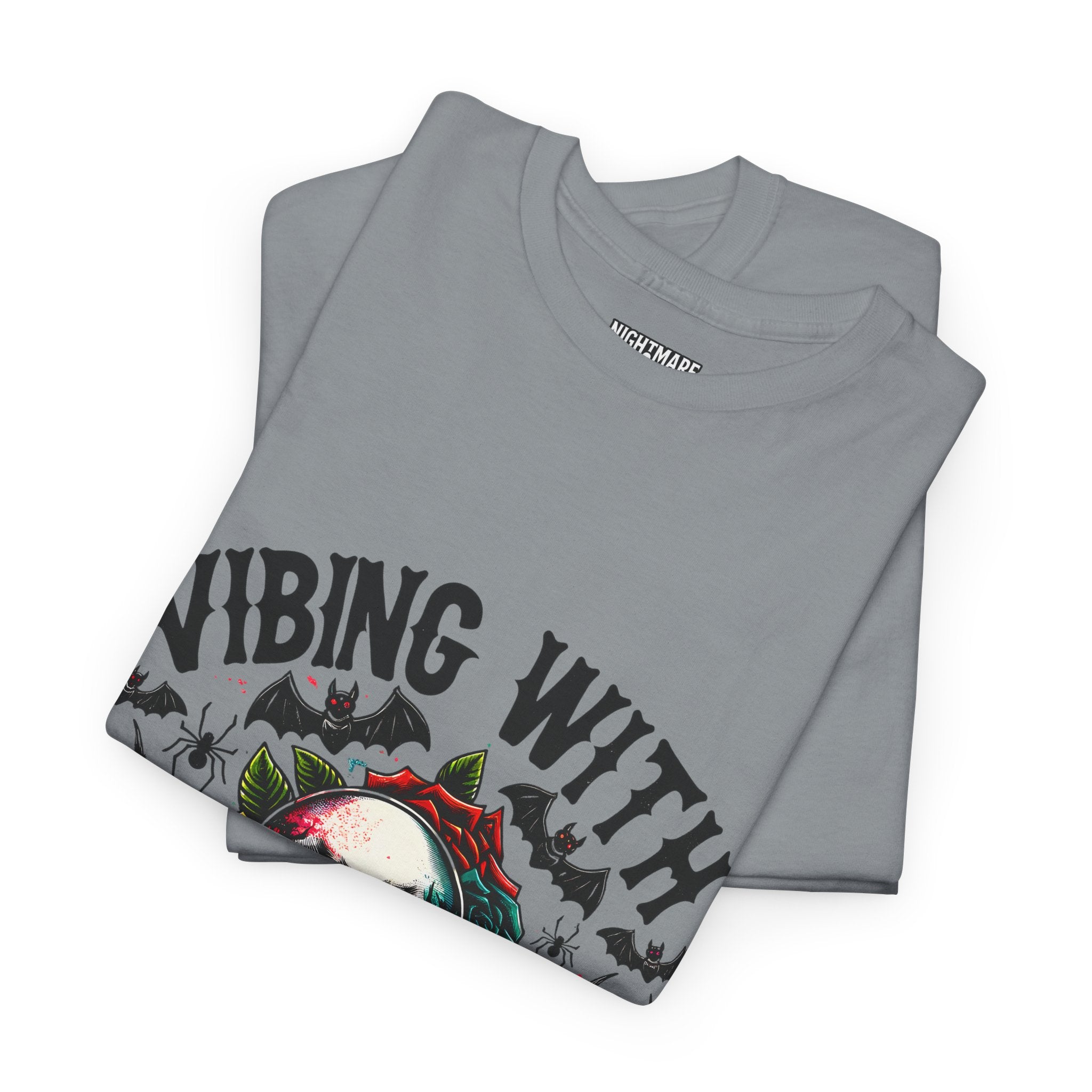 Vibing With My Demons, Halloween Skeleton & Pumpkin Tee, Spooky Season Apparel, Fall Fashion, Gift for Halloween Lovers