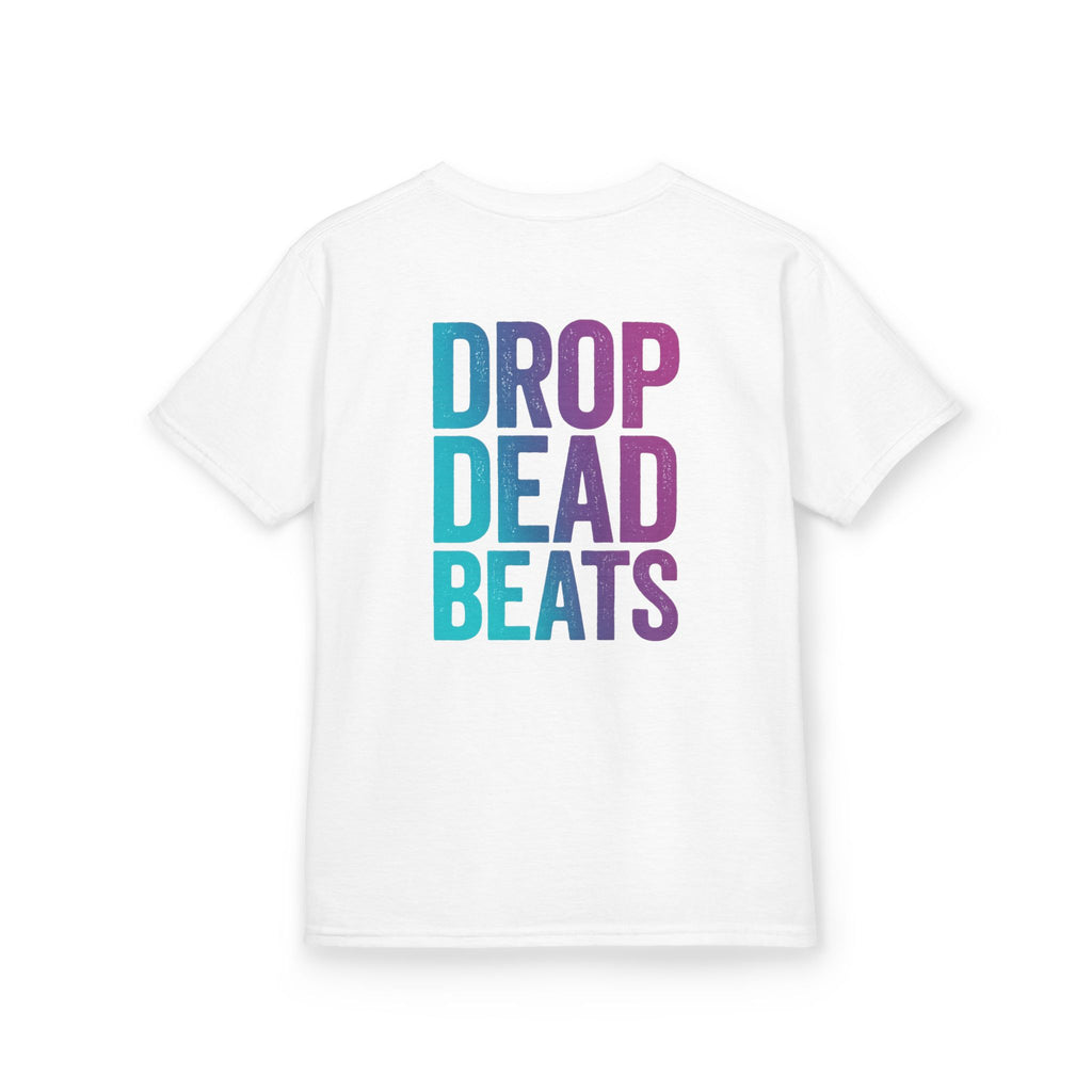 Bone Jams MC Bonez Kids Tee | Drummer Edition | Halloween Costume, Birthday Gift & Drop Dead Beats Apparel