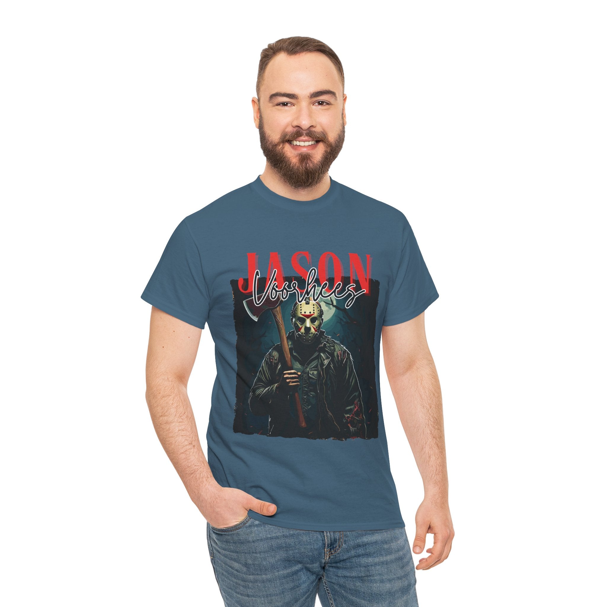 Jason Vorhees Horror Graphic Tee, Unisex Cotton Shirt, Halloween Costume, Horror Movie Gift, Spooky T-Shirt, Horror Fan Apparel