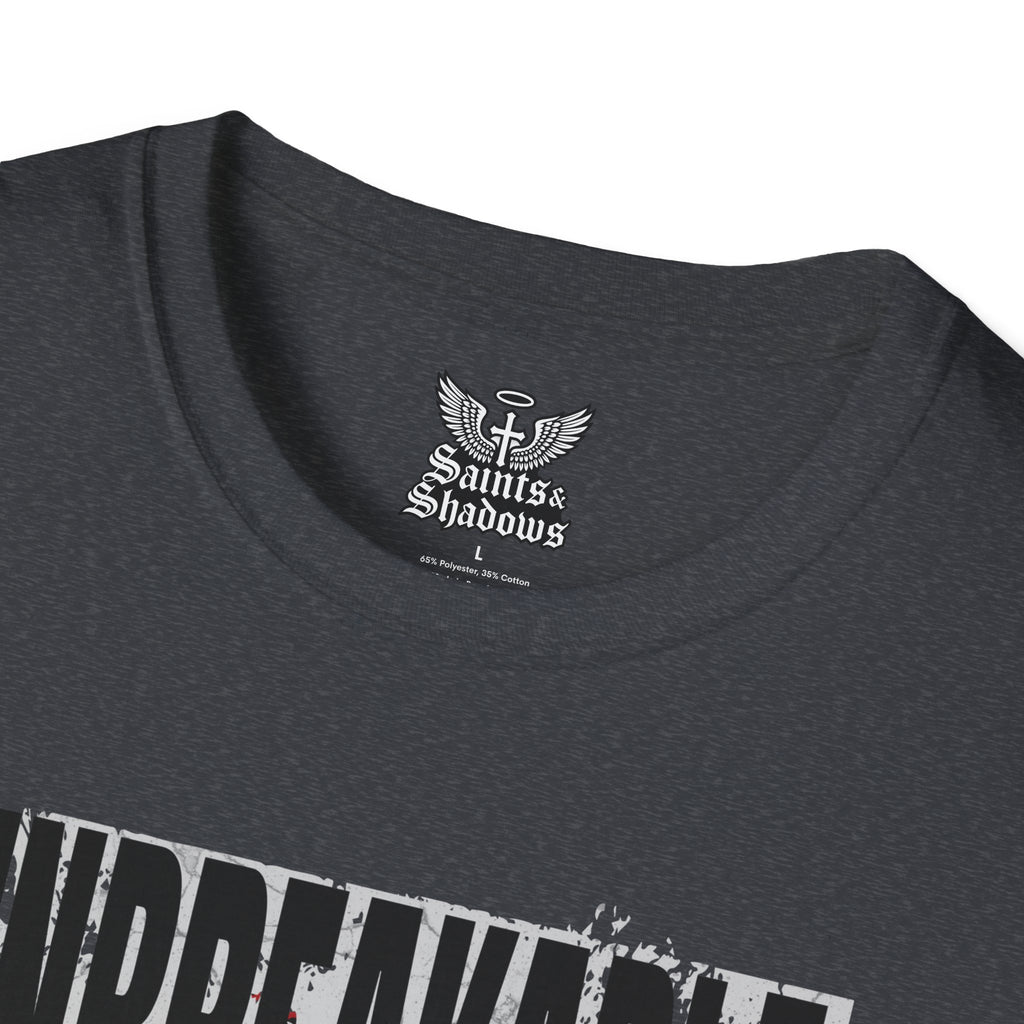 Saints and Shadows - Unbreakabe Strength, Angelic Artwork Unisex Softstyle T-Shirt, Casual Wear