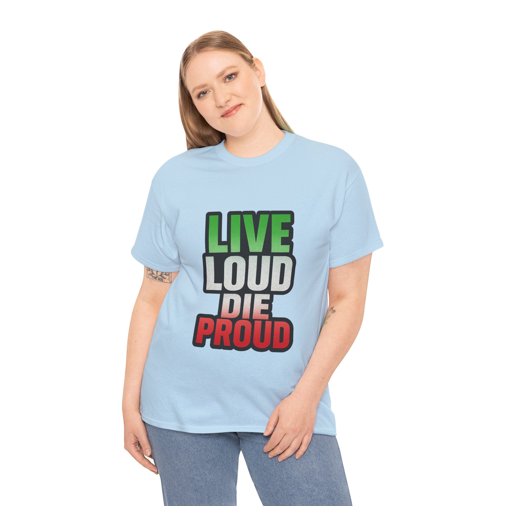 Live Loud Die Proud Italian Flag Tee