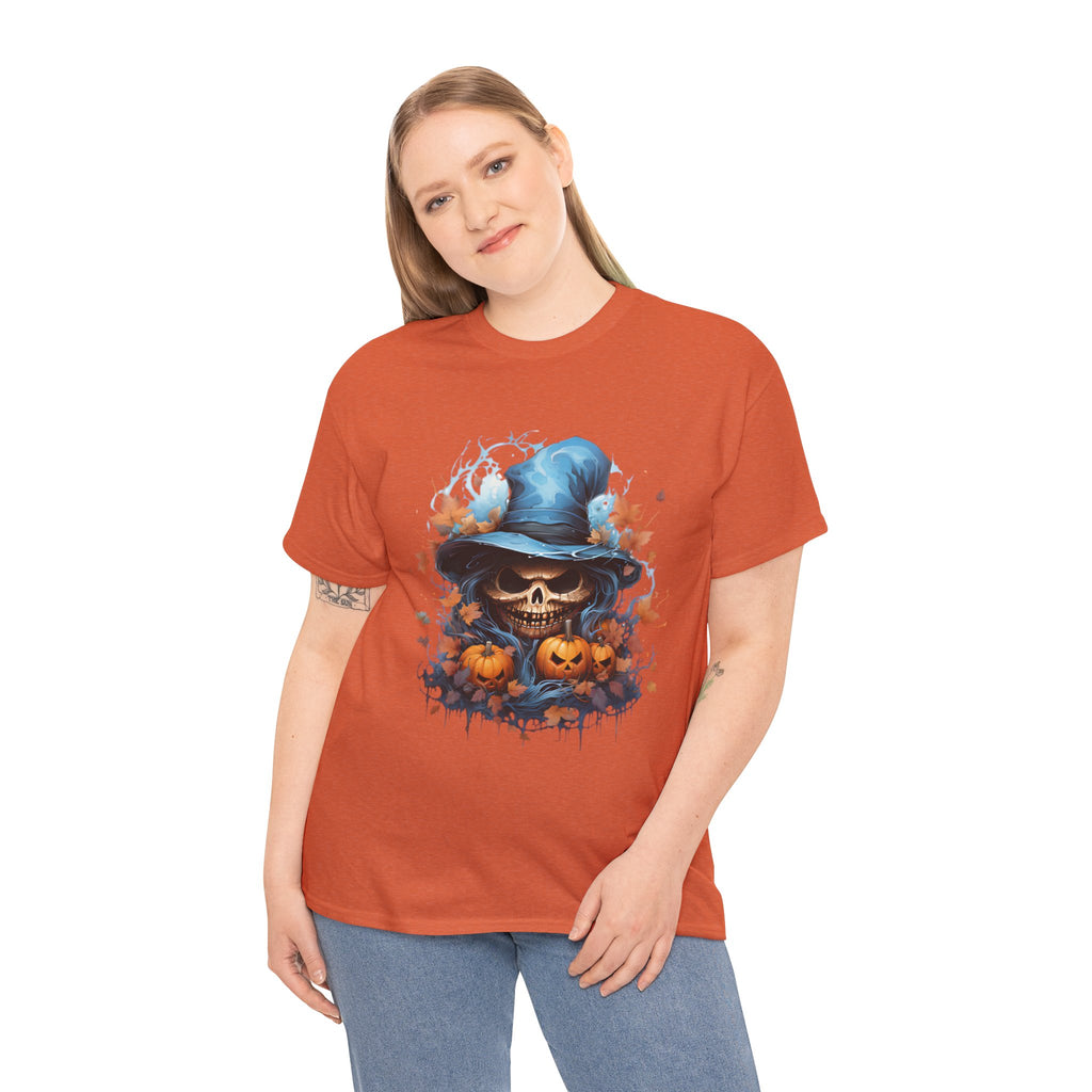 Skull Witch Unhappy Halloween Tee - Halloween Shirt, Spooky Tee, Pumpkin Shirt, Fall Apparel, Costume Top