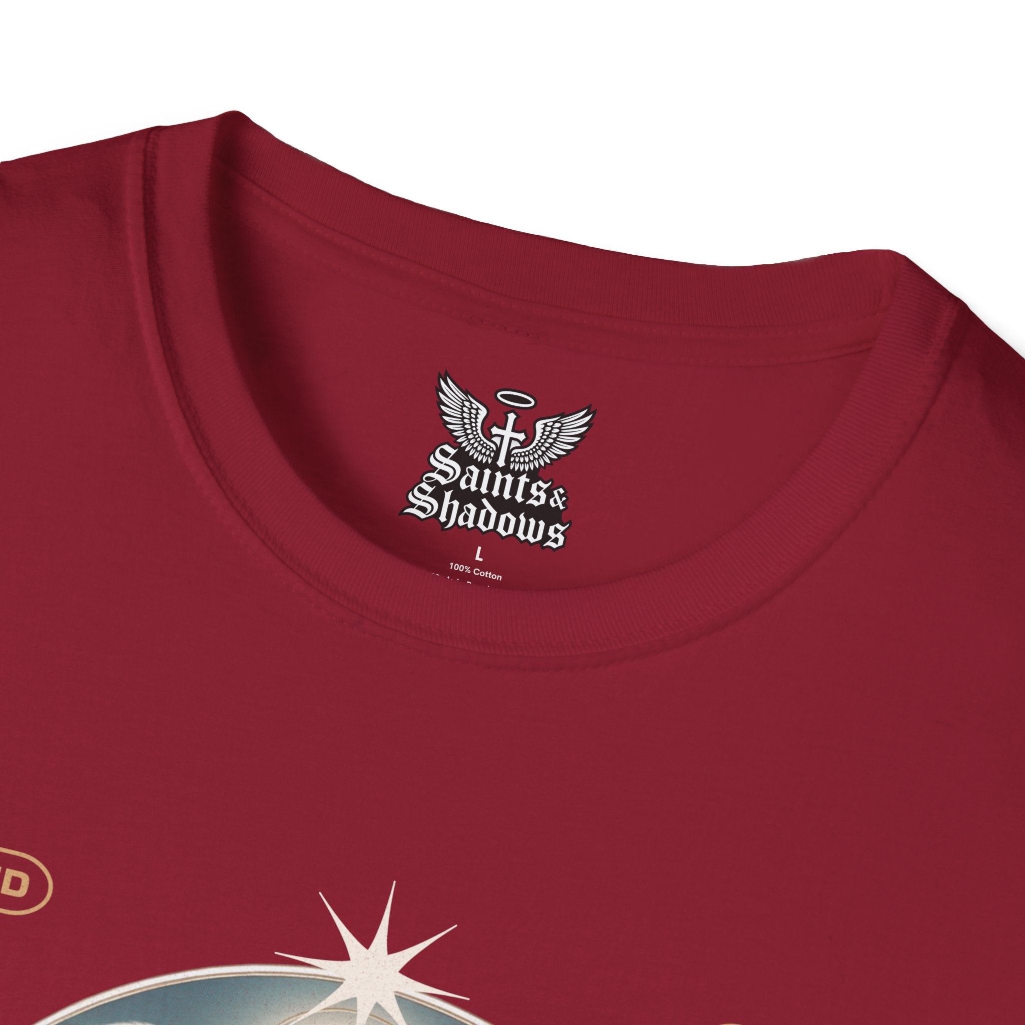Saints and Shadows - Reflection, Angelic Artwork Unisex Softstyle T-Shirt, Casual Wear