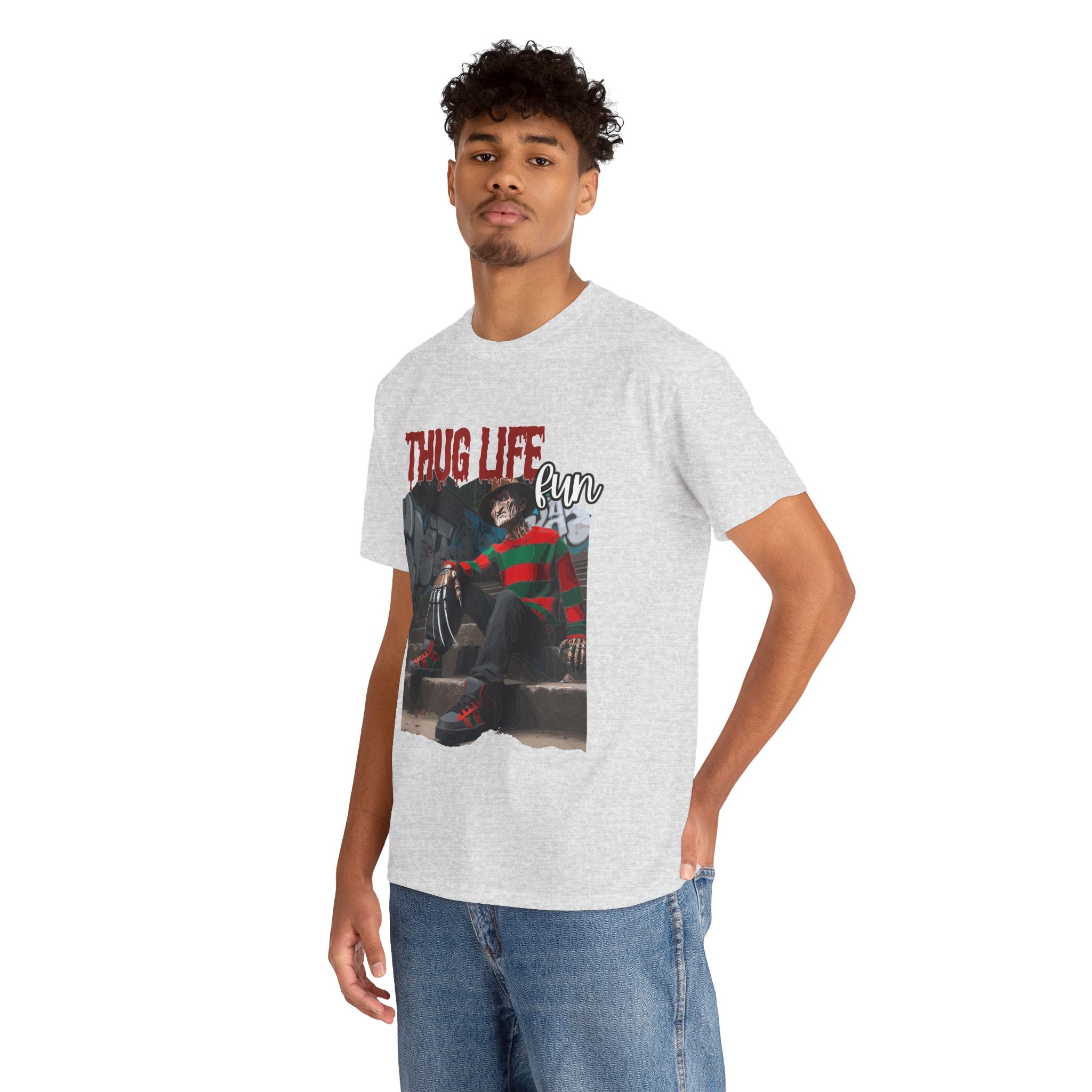 Freddie Kruger, Thug Life Tee - Horror Graphic Tee, Unisex Cotton Shirt, Halloween Costume, Horror Movie Gift