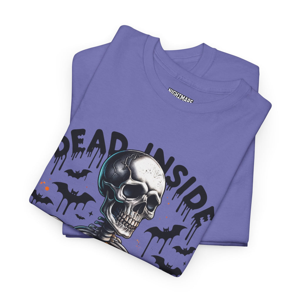 Dead Inside, Spooky Season Tee, Unisex Heavy Cotton T-Shirt, Halloween Shirt, Fun Casual Wear, Graphic Tee, Gift for Halloween Lovers