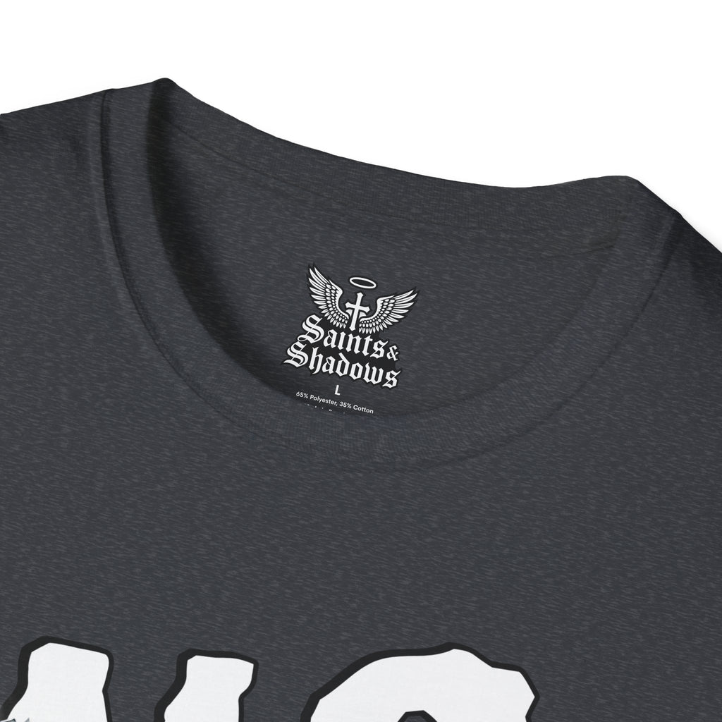 Saints and Shadows - No Exodus, Angelic Artwork Unisex Softstyle T-Shirt, Casual Wear