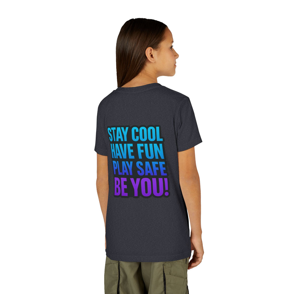 DJ KAT PAWS Paw-sitively Shredding, Skateboarding Youth Tee | Fun Summer Shirt, Motivational Kids T-Shirt, Birthday Gift for Boys & Girls