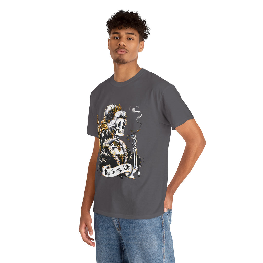 Rip to my 20s Tee, Heavy, Unisex Graphic Shirt, Birthday Gift, Casual Wear, Vintage Style, Floral Design T-shirt
