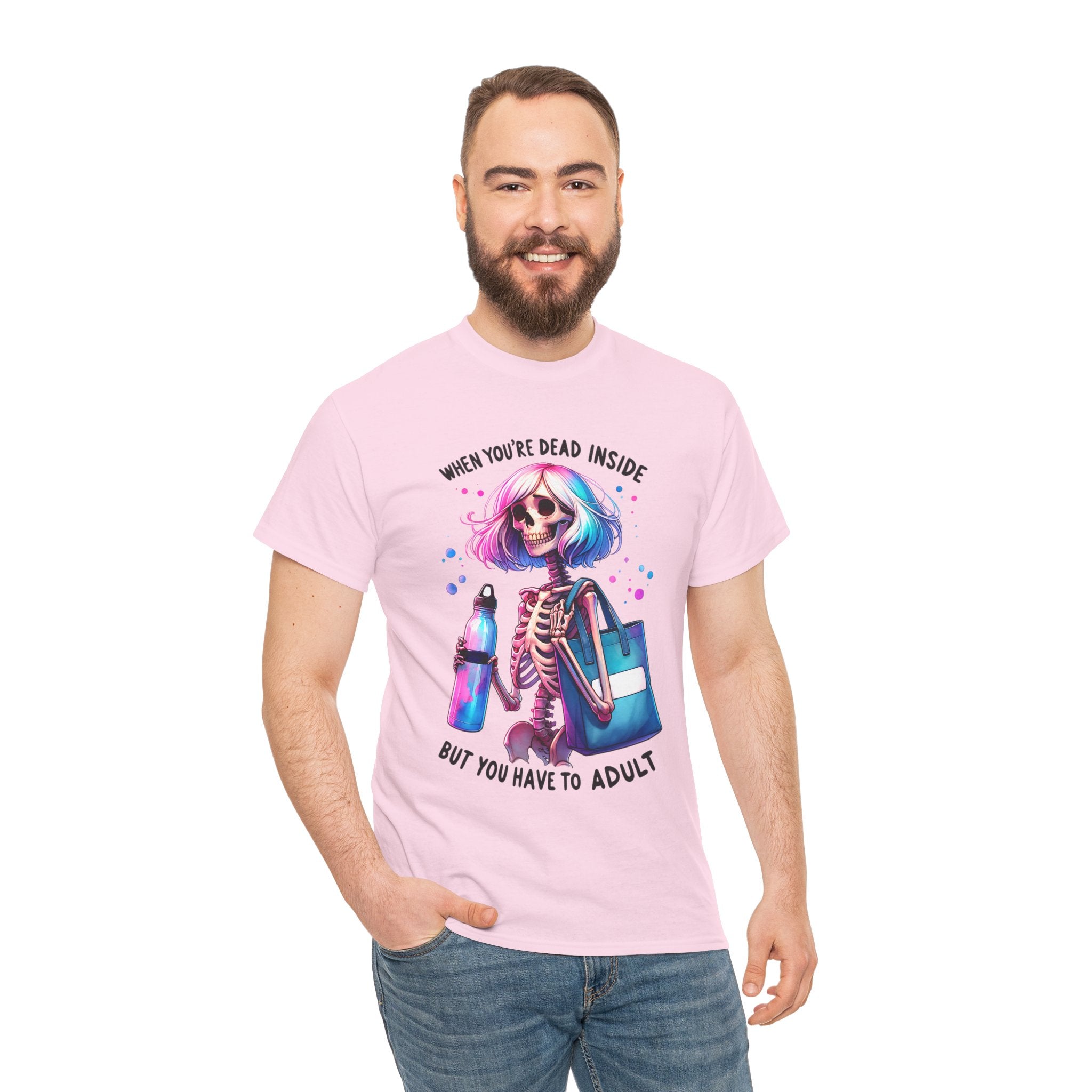When you're dead onside, Whimsical Skeleton Tee, Funny Graphic Shirt, Perfect for Halloween, Unique Gift Idea, Casual Wear, Everyday Humor