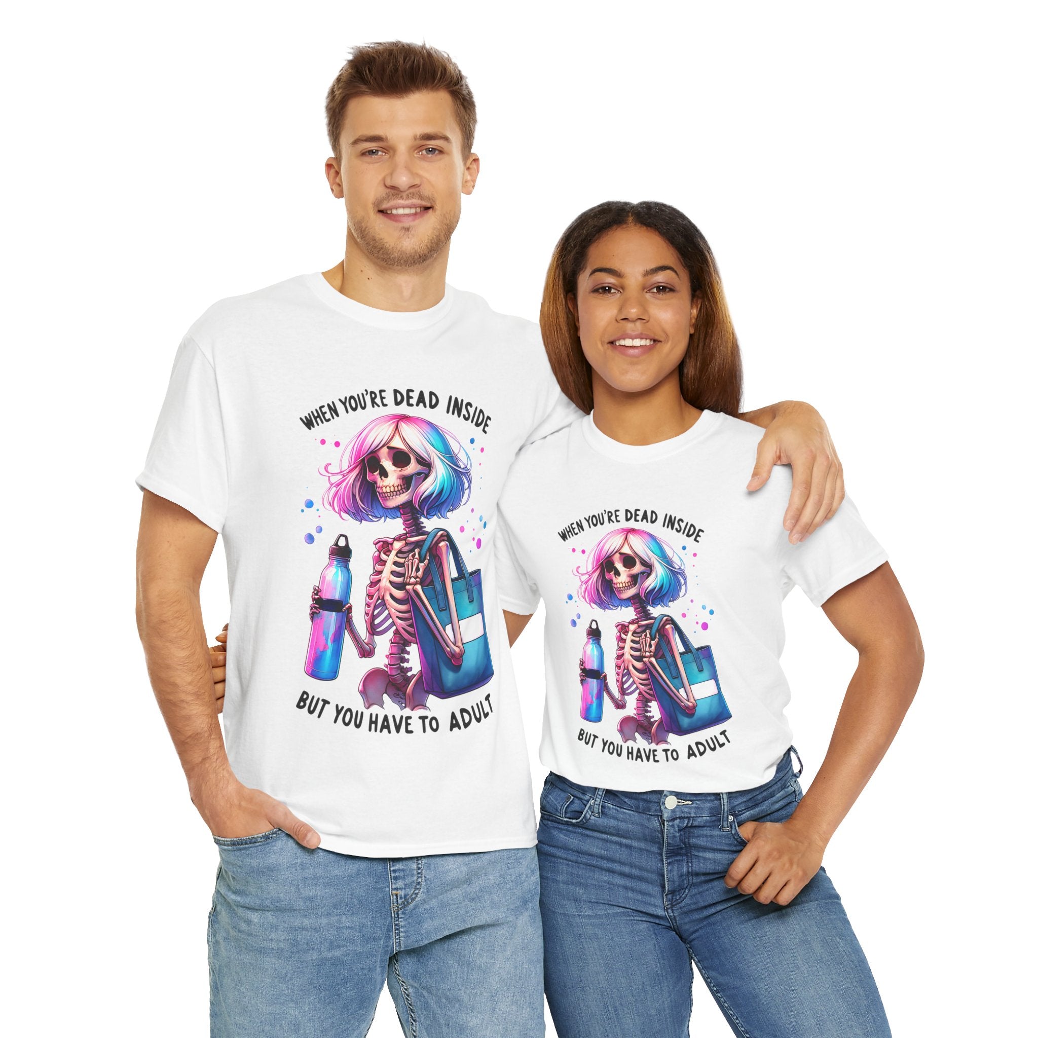When you're dead onside, Whimsical Skeleton Tee, Funny Graphic Shirt, Perfect for Halloween, Unique Gift Idea, Casual Wear, Everyday Humor