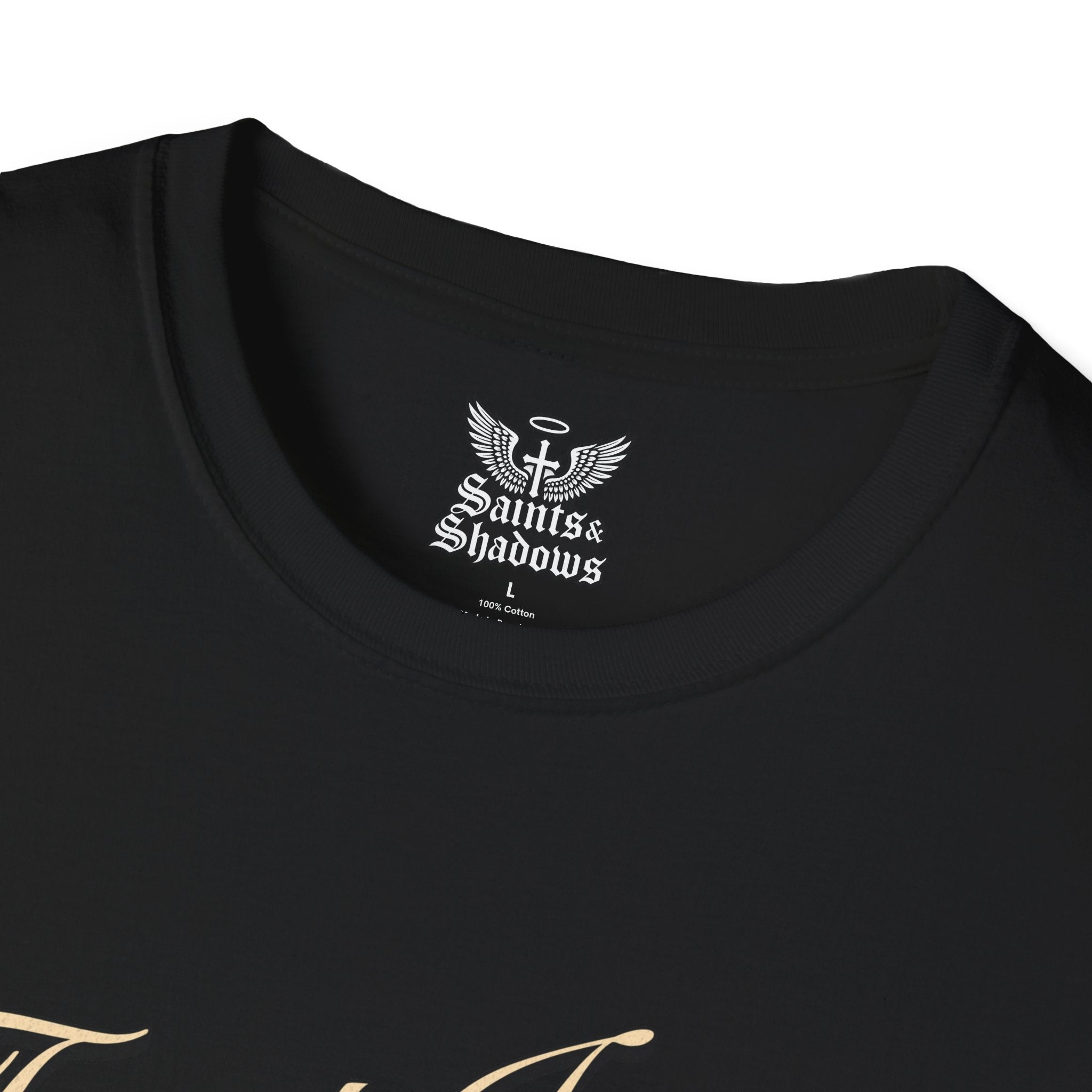 Saints and Shadows - Trust Issue, Angelic Artwork Unisex Softstyle T-Shirt, Casual Wear