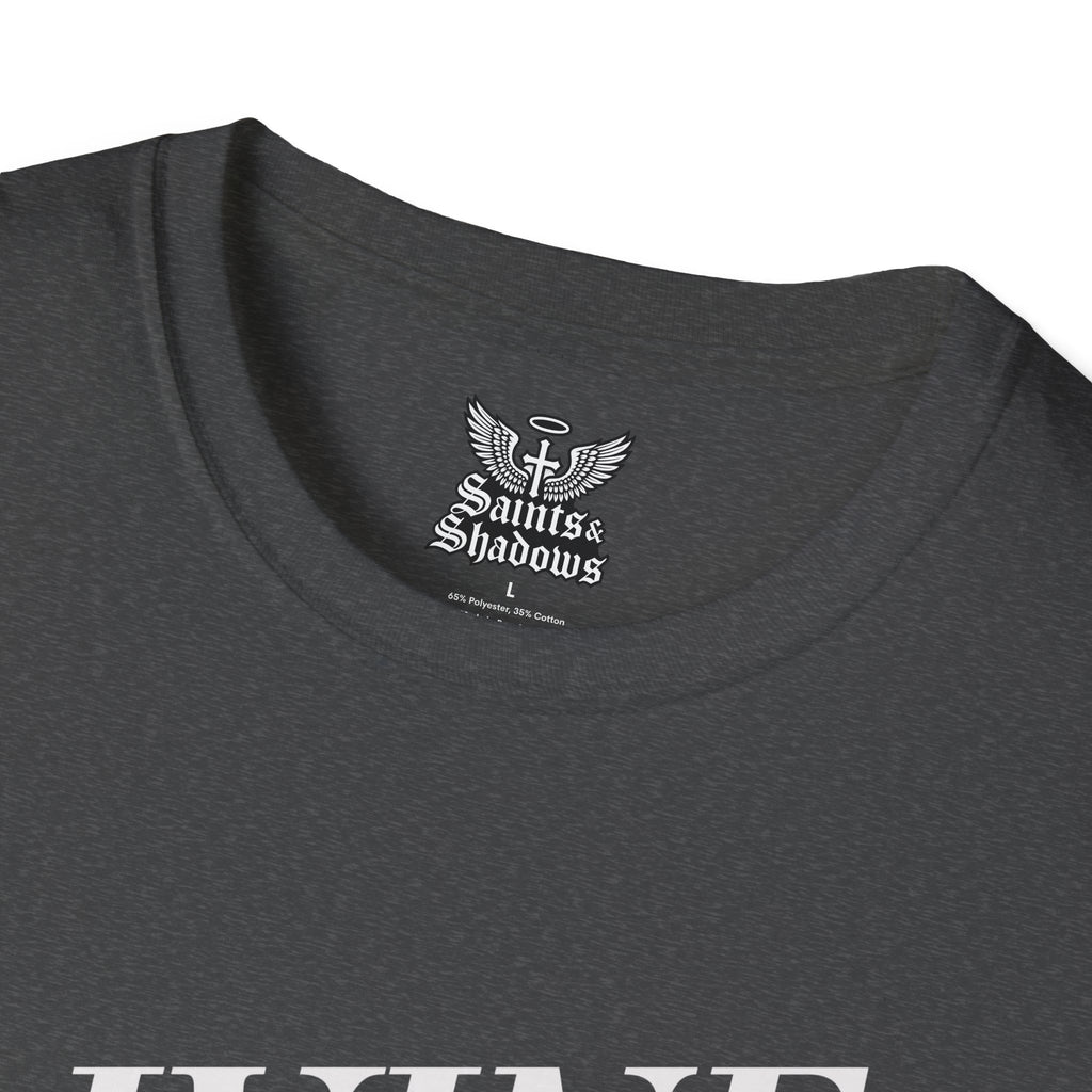 Saints and Shadows - Divine, Angelic Artwork Unisex Softstyle T-Shirt, Casual Wear