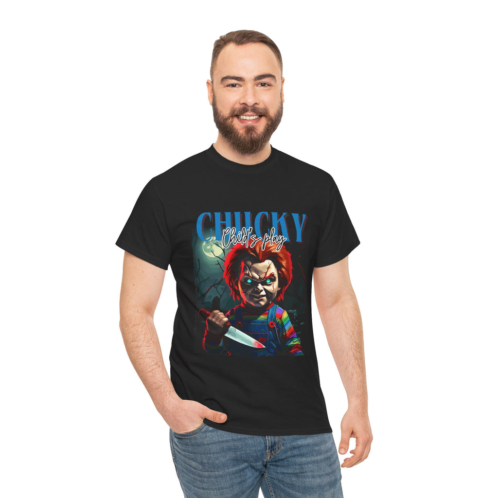 Chucky Horror Graphic Tee, Unisex Cotton Shirt, Halloween Costume, Horror Movie Gift, Spooky T-Shirt, Horror Fan Apparel