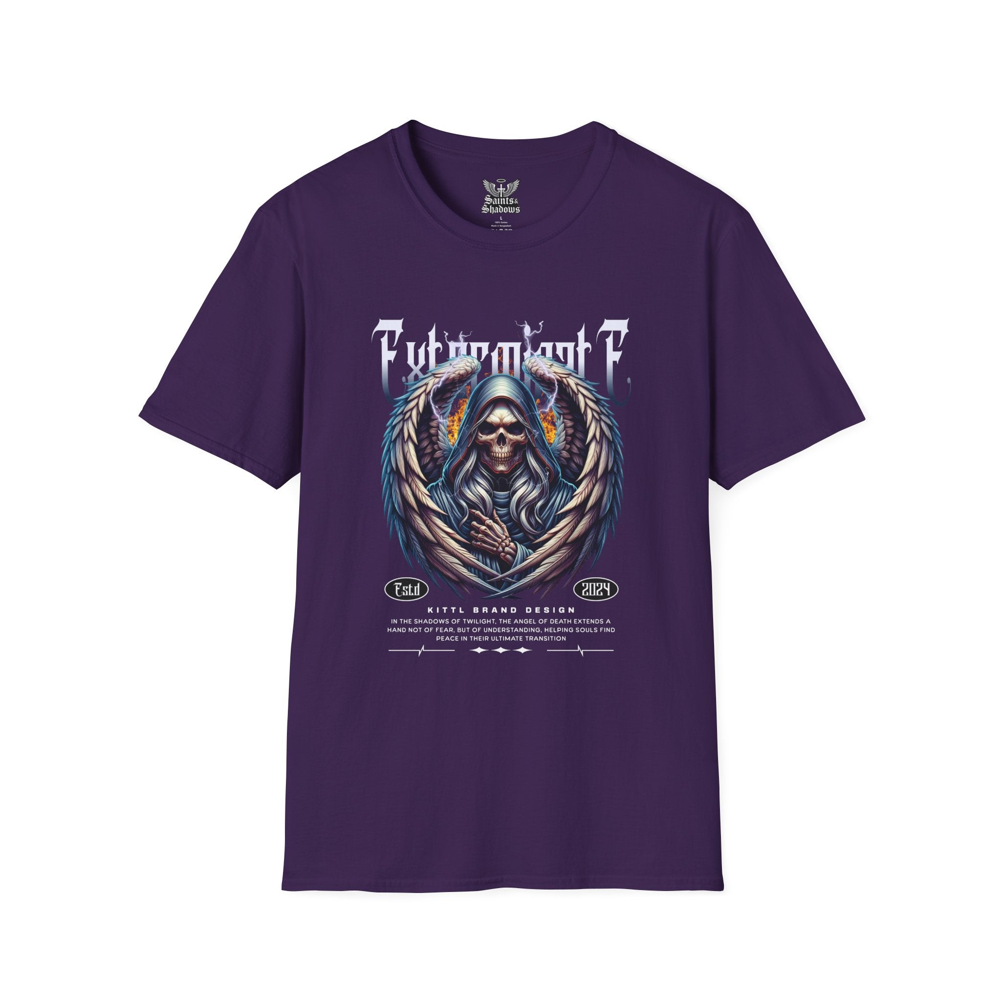 Saints and Shadows - Exterminate, Angelic Artwork Unisex Softstyle T-Shirt, Casual Wear