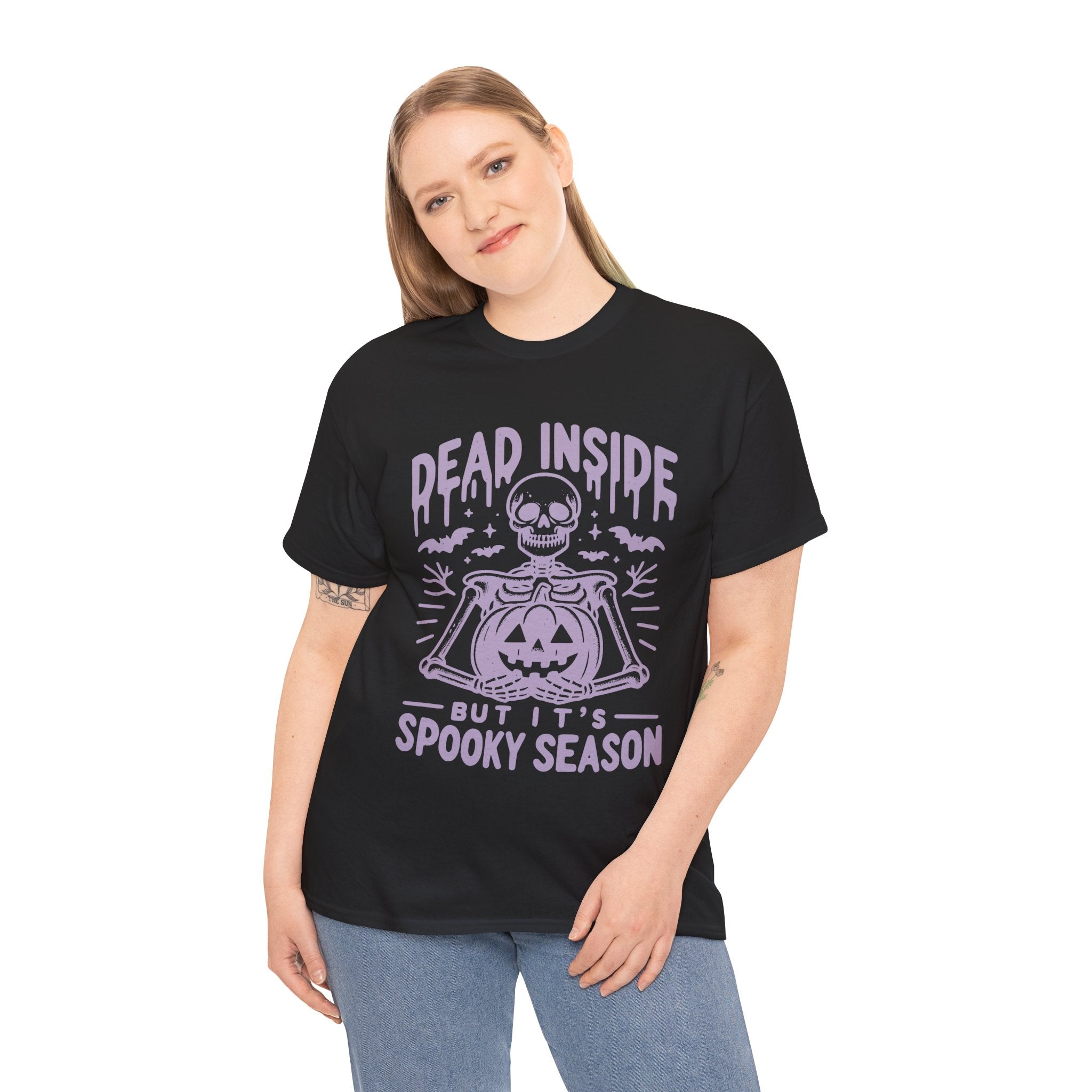 Spooky Season Dead Inside Unisex Tee, Halloween Shirt, Graphic Tee, Fall Apparel, Ghostly Vibes, Comfy Everyday Wear