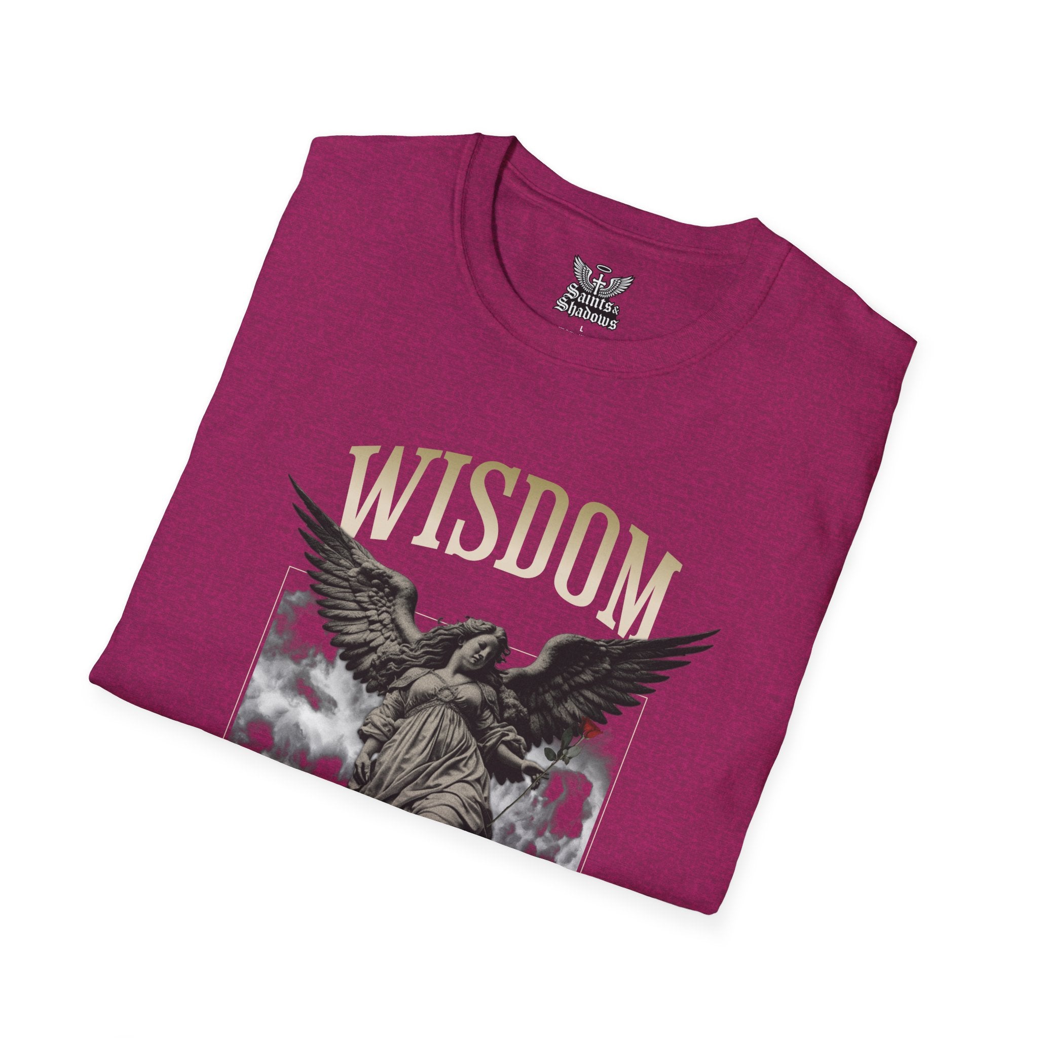 Saints and Shadows - Wisdom, Angelic Artwork Unisex Softstyle T-Shirt, Casual Wear