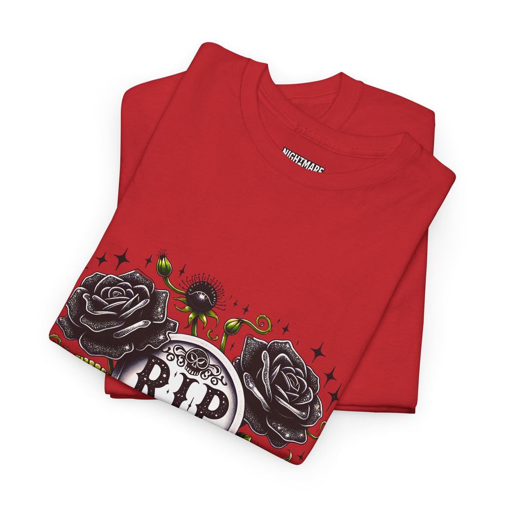 RIP to My 40s Tee, Heavy, Unisex Graphic Shirt, Birthday Gift, Casual Wear, Vintage Style, Floral Design T-shirt