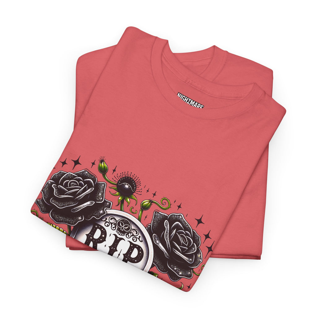 RIP to My 40s Tee, Heavy, Unisex Graphic Shirt, Birthday Gift, Casual Wear, Vintage Style, Floral Design T-shirt