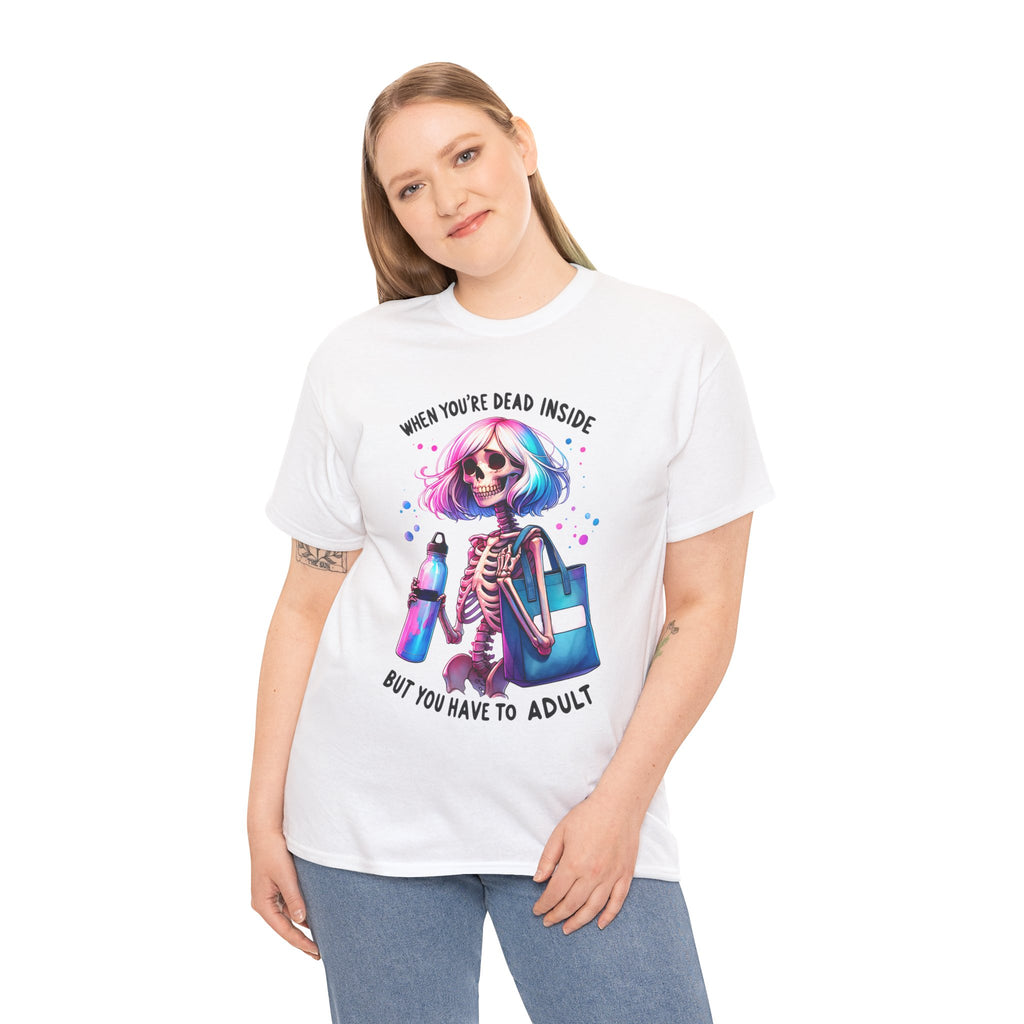When you're dead onside, Whimsical Skeleton Tee, Funny Graphic Shirt, Perfect for Halloween, Unique Gift Idea, Casual Wear, Everyday Humor