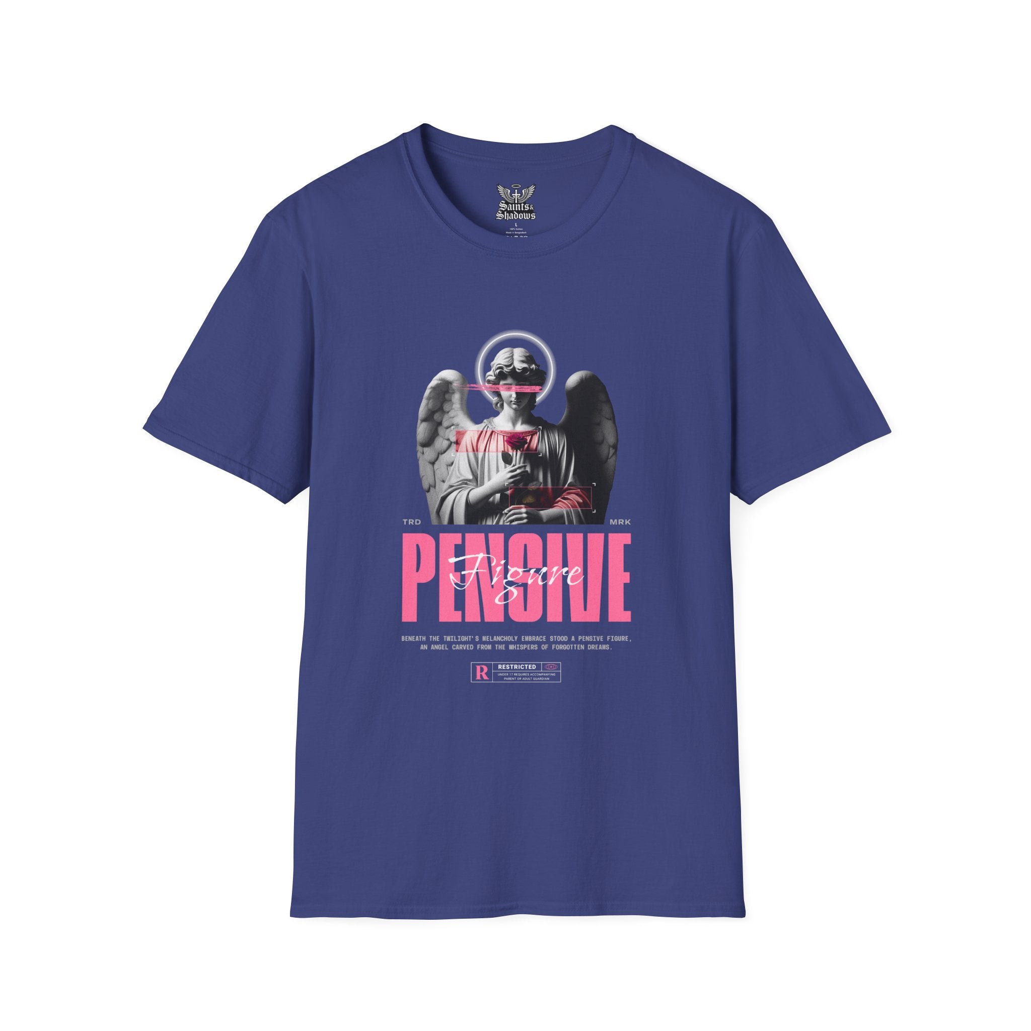 Saints and Shadows - Pensive, Angelic Artwork Unisex Softstyle T-Shirt, Casual Wear