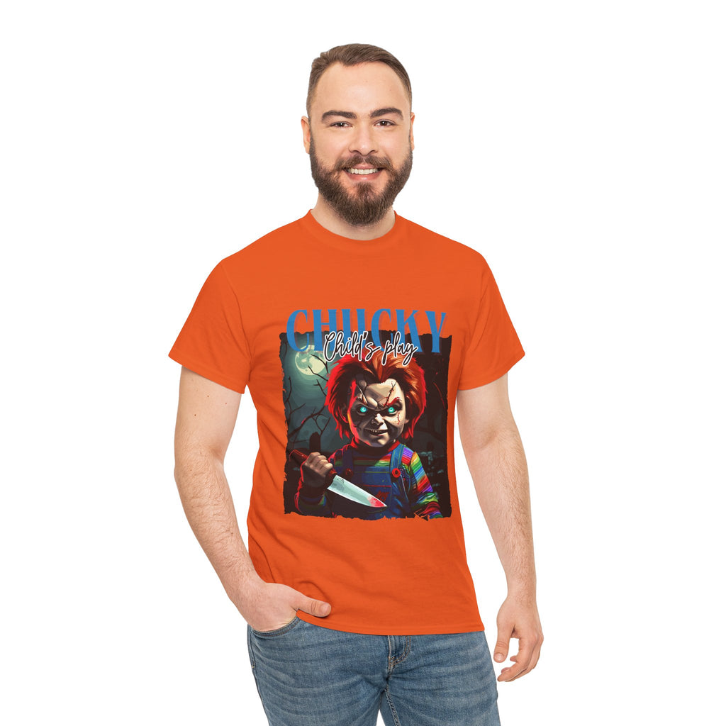 Chucky Horror Graphic Tee, Unisex Cotton Shirt, Halloween Costume, Horror Movie Gift, Spooky T-Shirt, Horror Fan Apparel
