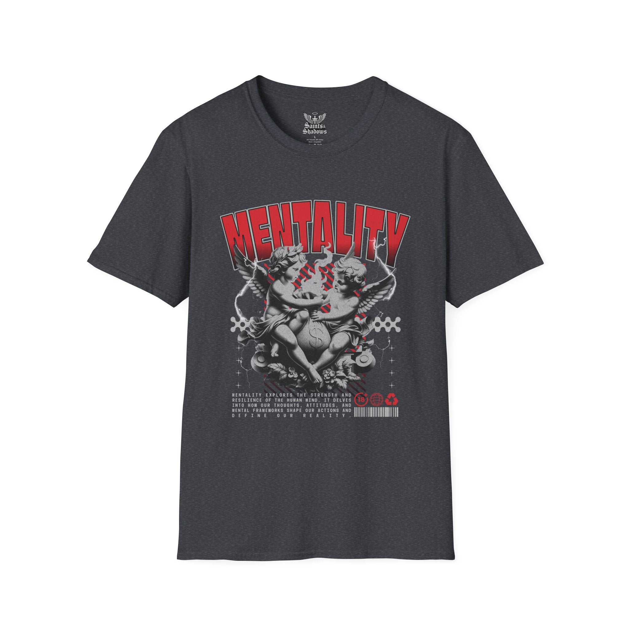 Saints and Shadows - Mentaility, Angelic Artwork Unisex Softstyle T-Shirt, Casual Wear