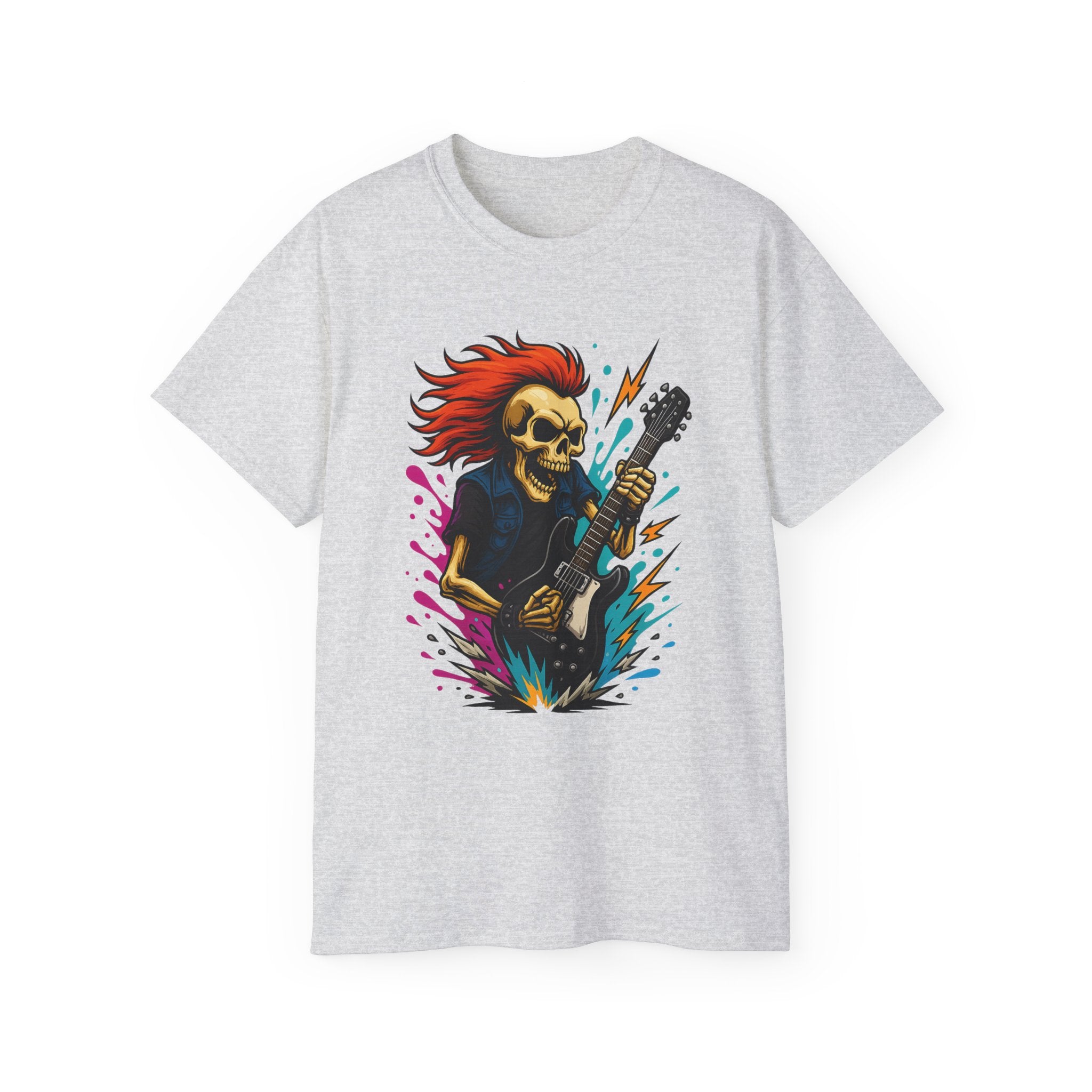 Rockin' Skull T-Shirt - Perfect for Music Lovers, Festival Gear, Halloween, Gift for Musicians, Vintage Band Tee, Casual Wear