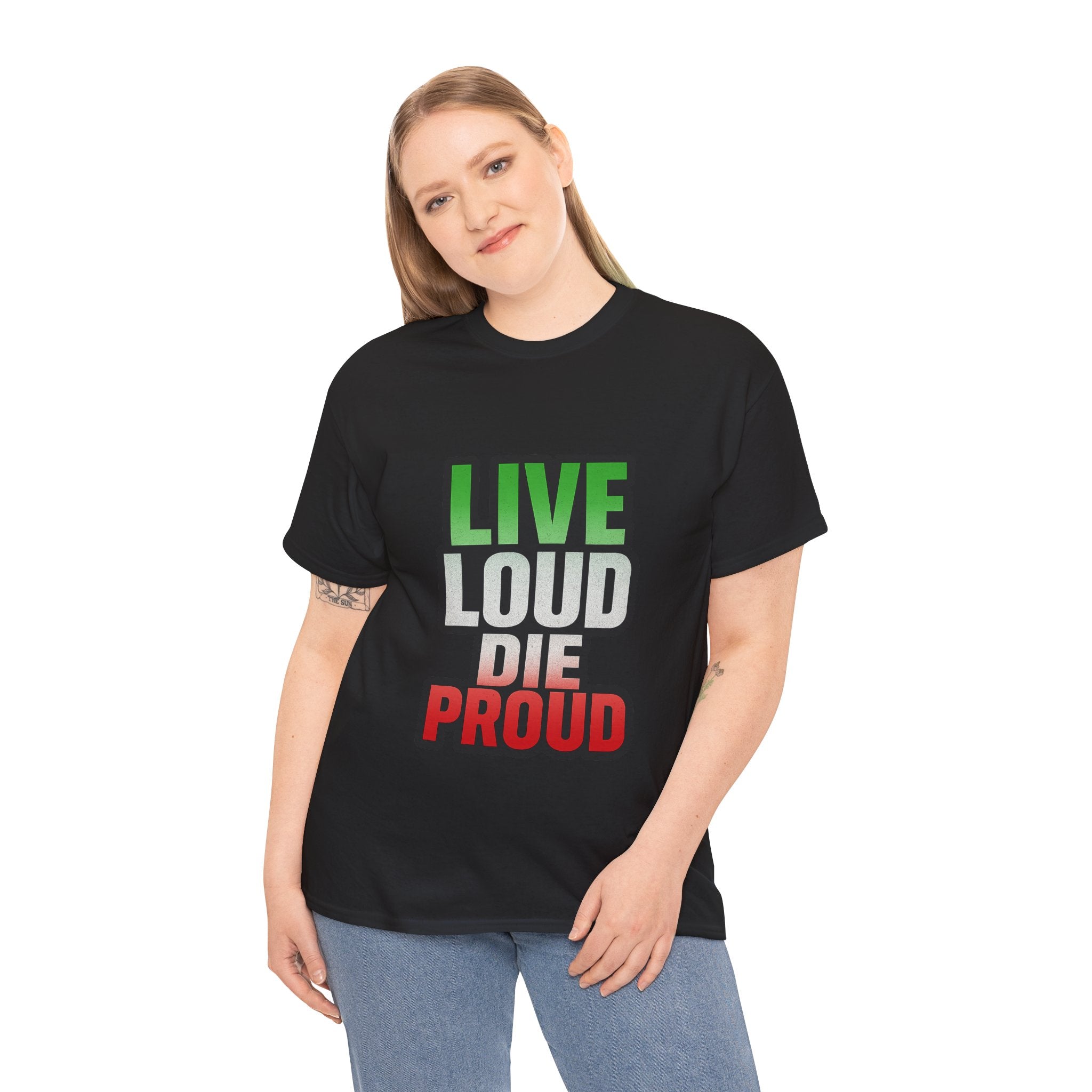 Live Loud Die Proud Italian Flag Tee
