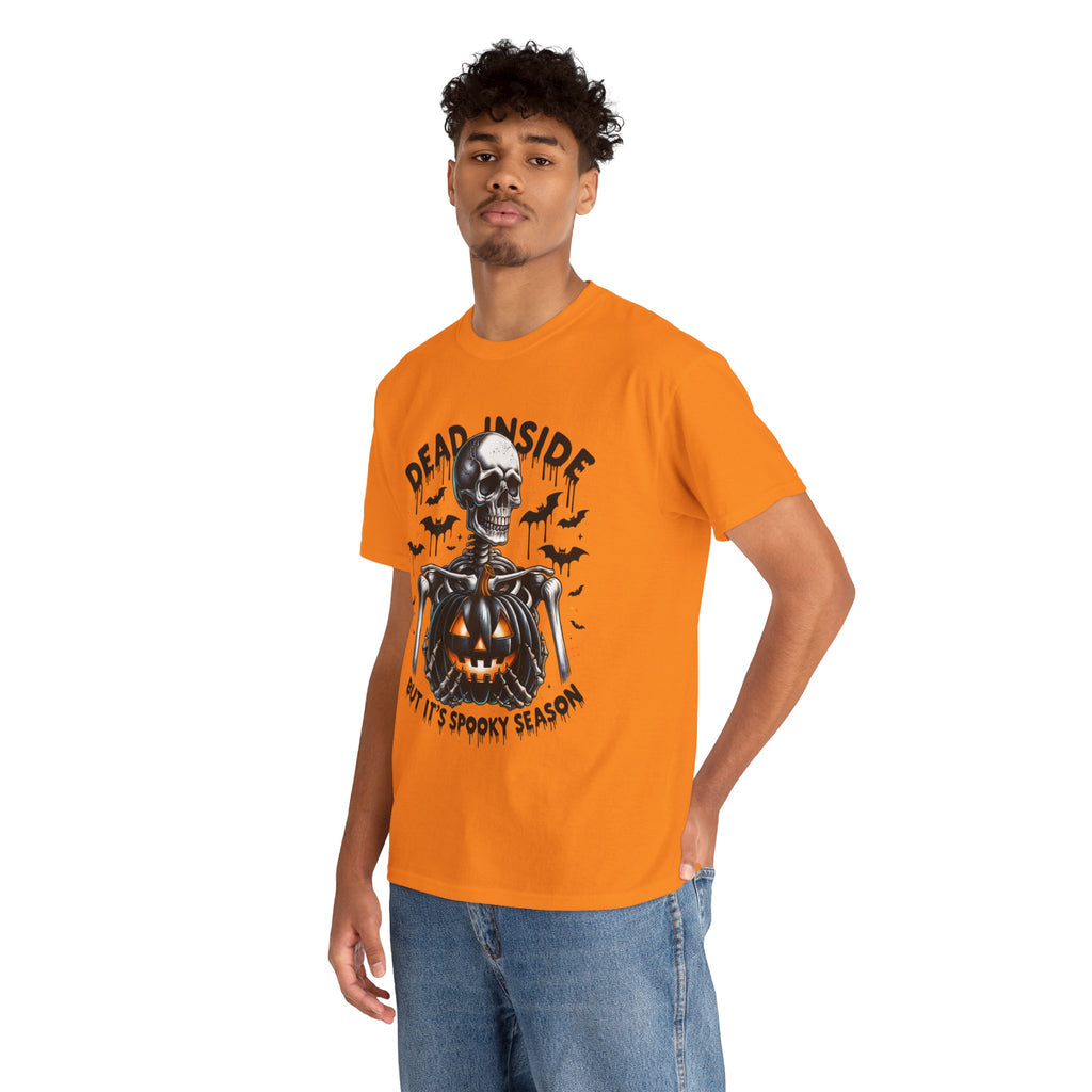 Dead Inside, Spooky Season Tee, Unisex Heavy Cotton T-Shirt, Halloween Shirt, Fun Casual Wear, Graphic Tee, Gift for Halloween Lovers