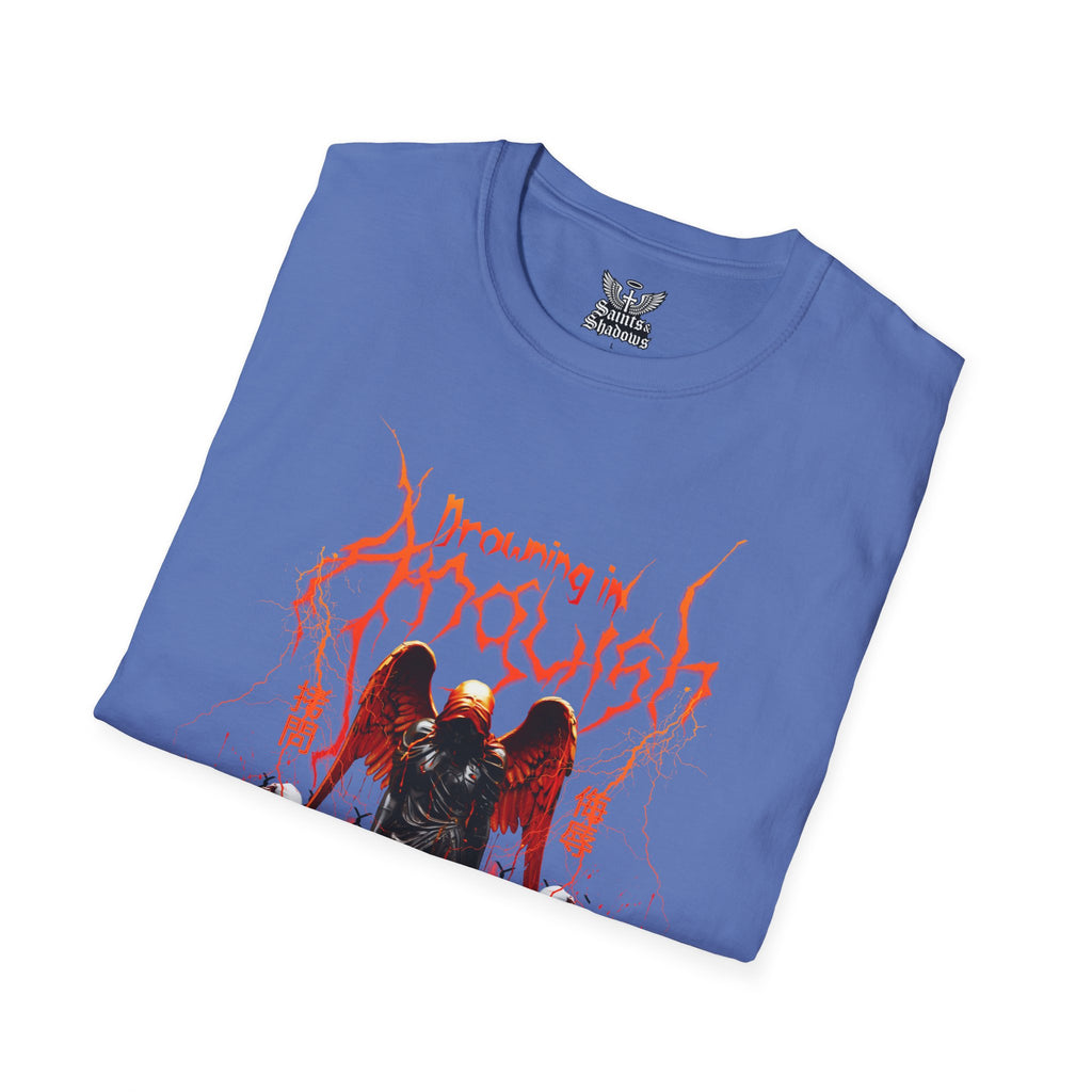 Saints and Shadows -Drowning In Anguish, Angelic Artwork Unisex Softstyle T-Shirt, Casual Wear