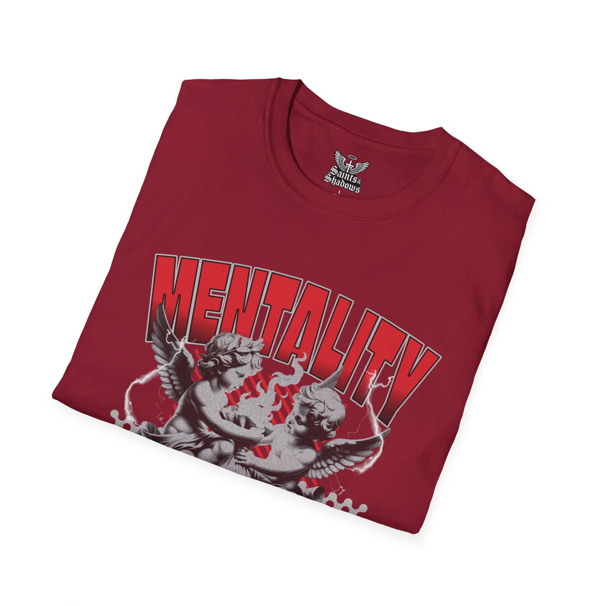 Saints and Shadows - Mentaility, Angelic Artwork Unisex Softstyle T-Shirt, Casual Wear