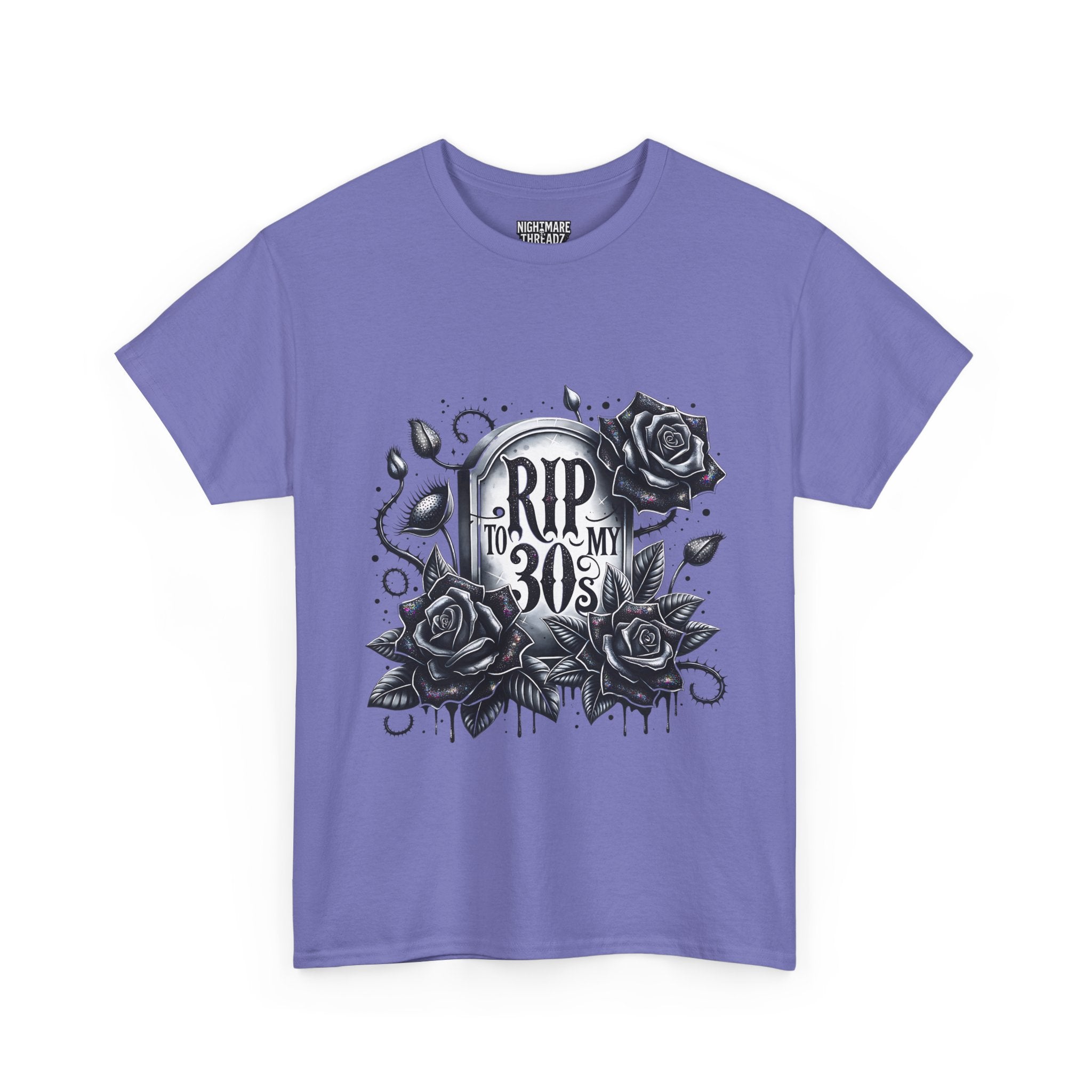 RIP to My 30s, Heavy, Unisex Graphic Shirt, Birthday Gift, Casual Wear, Vintage Style, Floral Design T-shirt