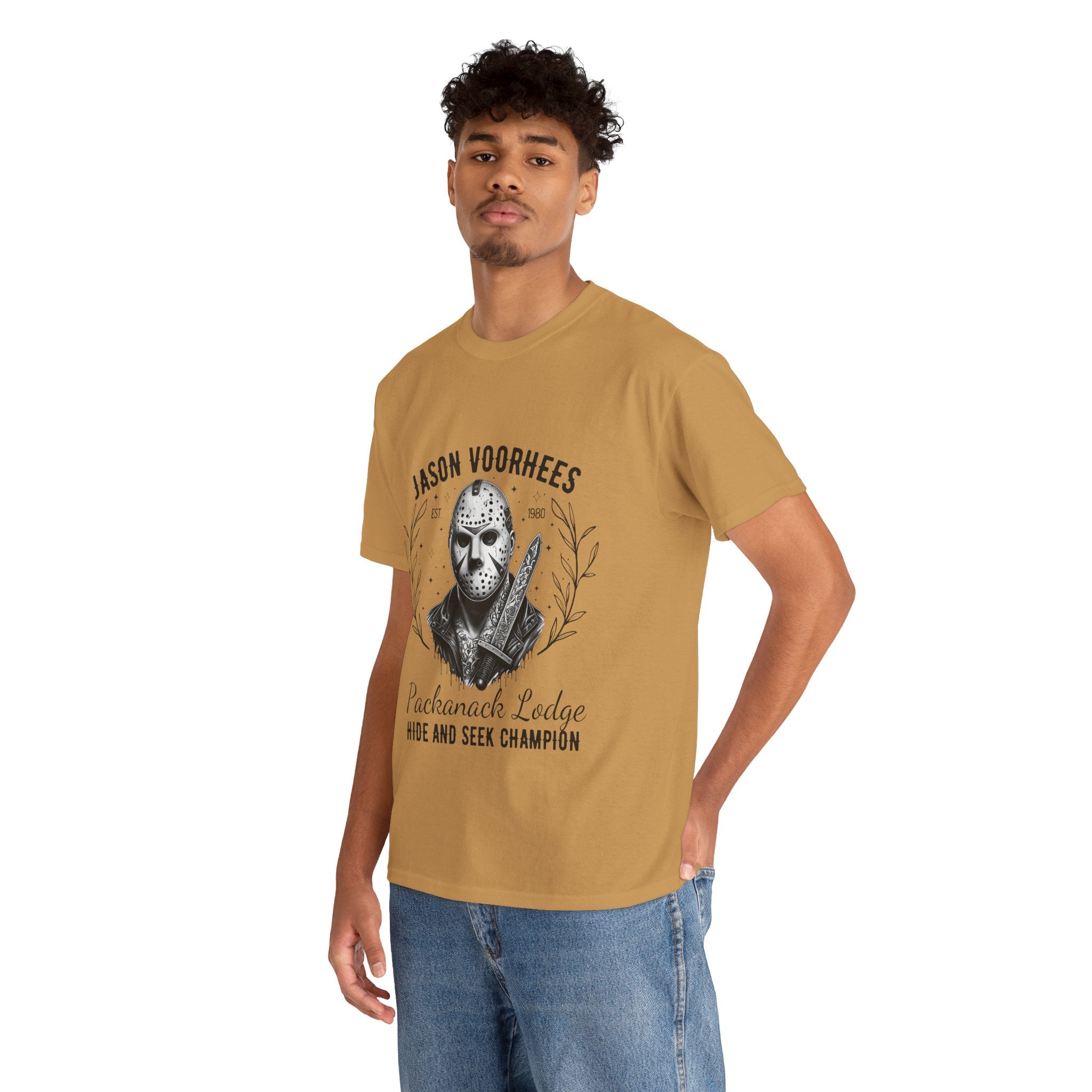 Jason Voorhees 'Hide and Seek Champion'  - Horror Graphic Tee, Unisex Cotton Shirt, Halloween Costume, Horror Movie Gift, Spooky T-Shirt, Horror Fan Apparel