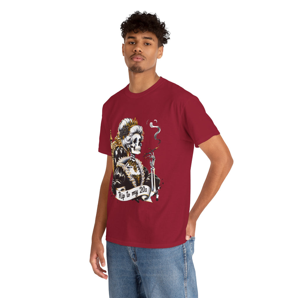 Rip to my 20s Tee, Heavy, Unisex Graphic Shirt, Birthday Gift, Casual Wear, Vintage Style, Floral Design T-shirt