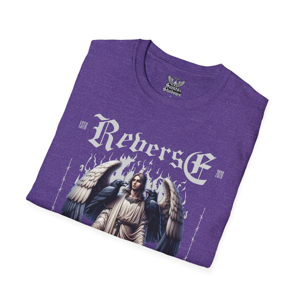 Saints and Shadows - Reverse Centuria, Angelic Artwork Unisex Softstyle T-Shirt, Casual Wear