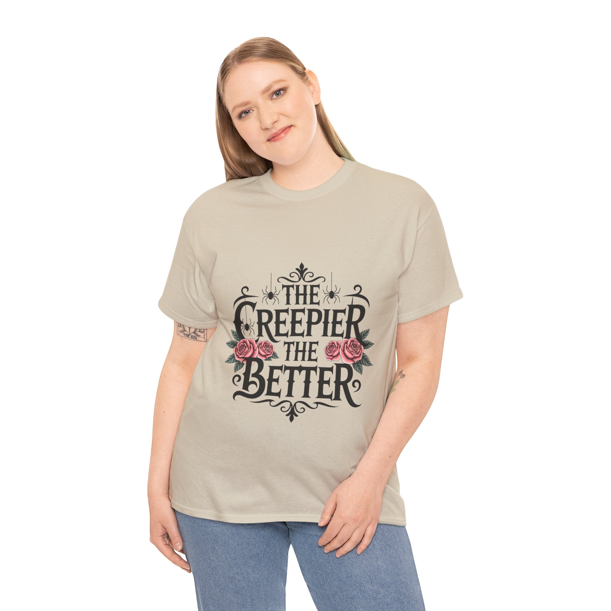 The Creepier the Better Tee, Perfect for Halloween, Casual Wear, Gift for Friends, Vintage Style, Unique Graphic T-Shirt