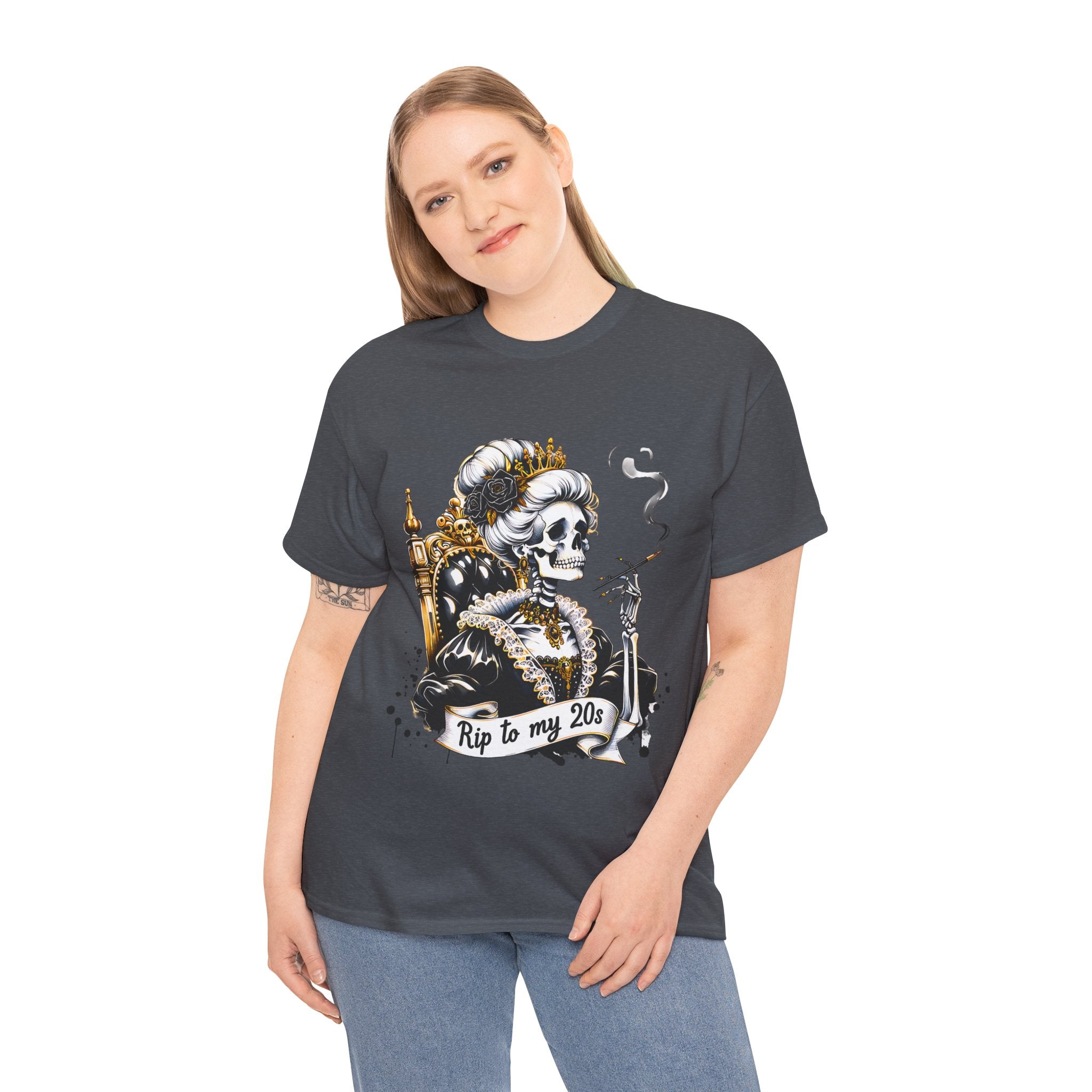 Rip to my 20s Tee, Heavy, Unisex Graphic Shirt, Birthday Gift, Casual Wear, Vintage Style, Floral Design T-shirt