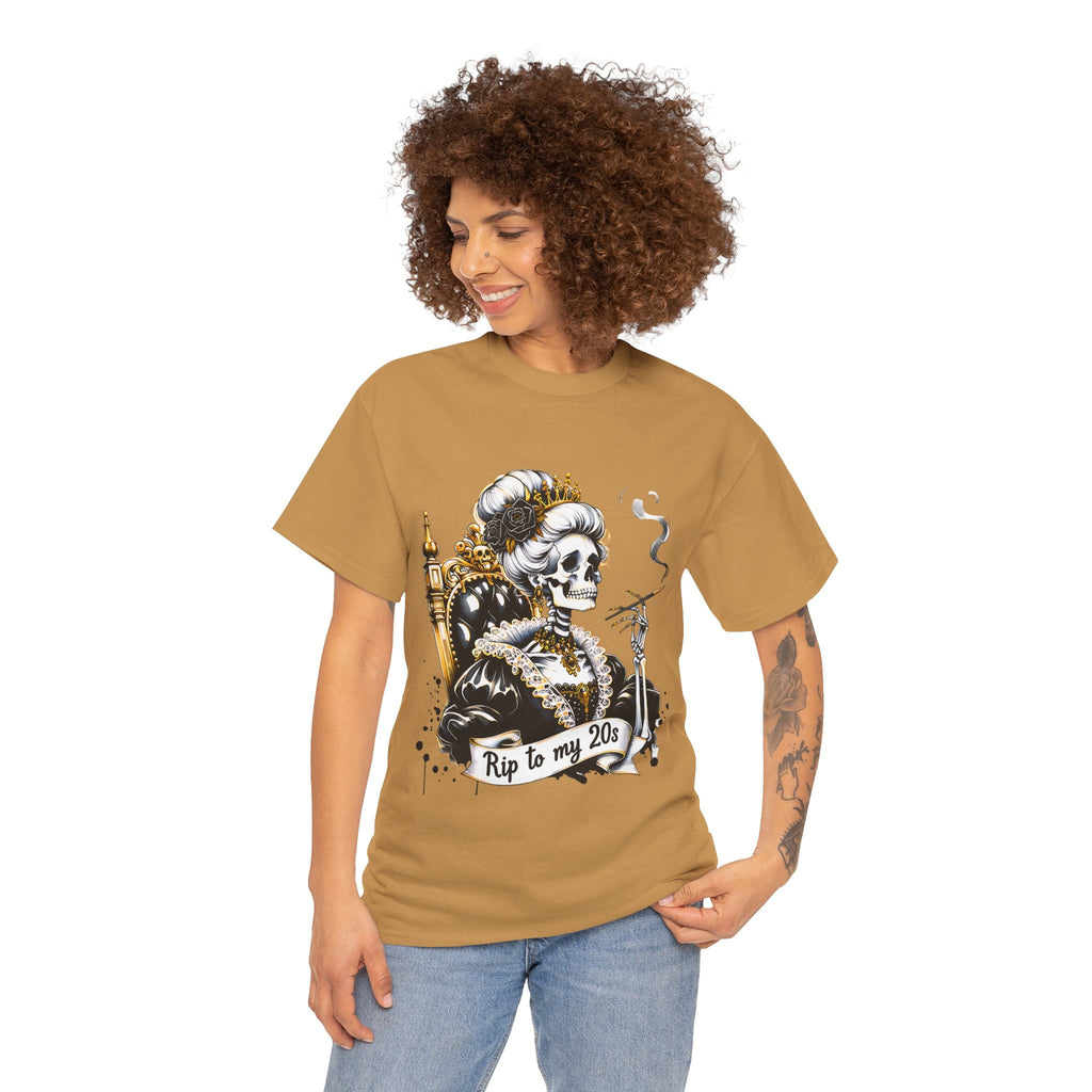 Rip to my 20s Tee, Heavy, Unisex Graphic Shirt, Birthday Gift, Casual Wear, Vintage Style, Floral Design T-shirt
