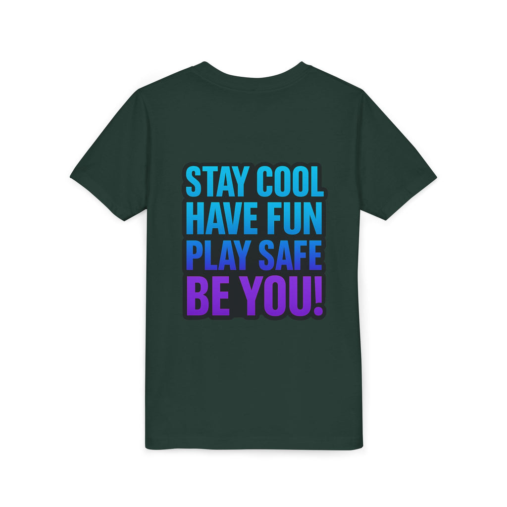 DJ KAT PAWS Paw-Sitive Waves Only, Youth Tee | Kids Surfing T-Shirt, Fun Cat Graphic Top, Summer Apparel, Gifts for Animal Lovers